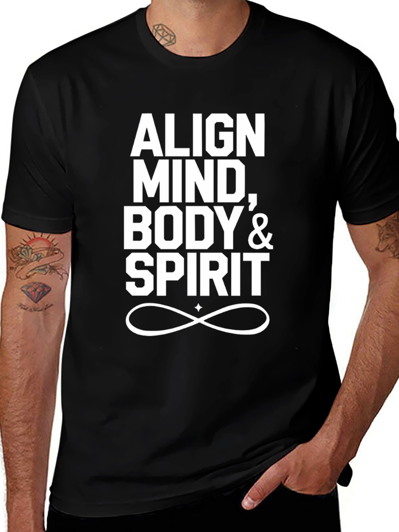 Variant 18 of Align Mind Body Spirit Black T-Shirt