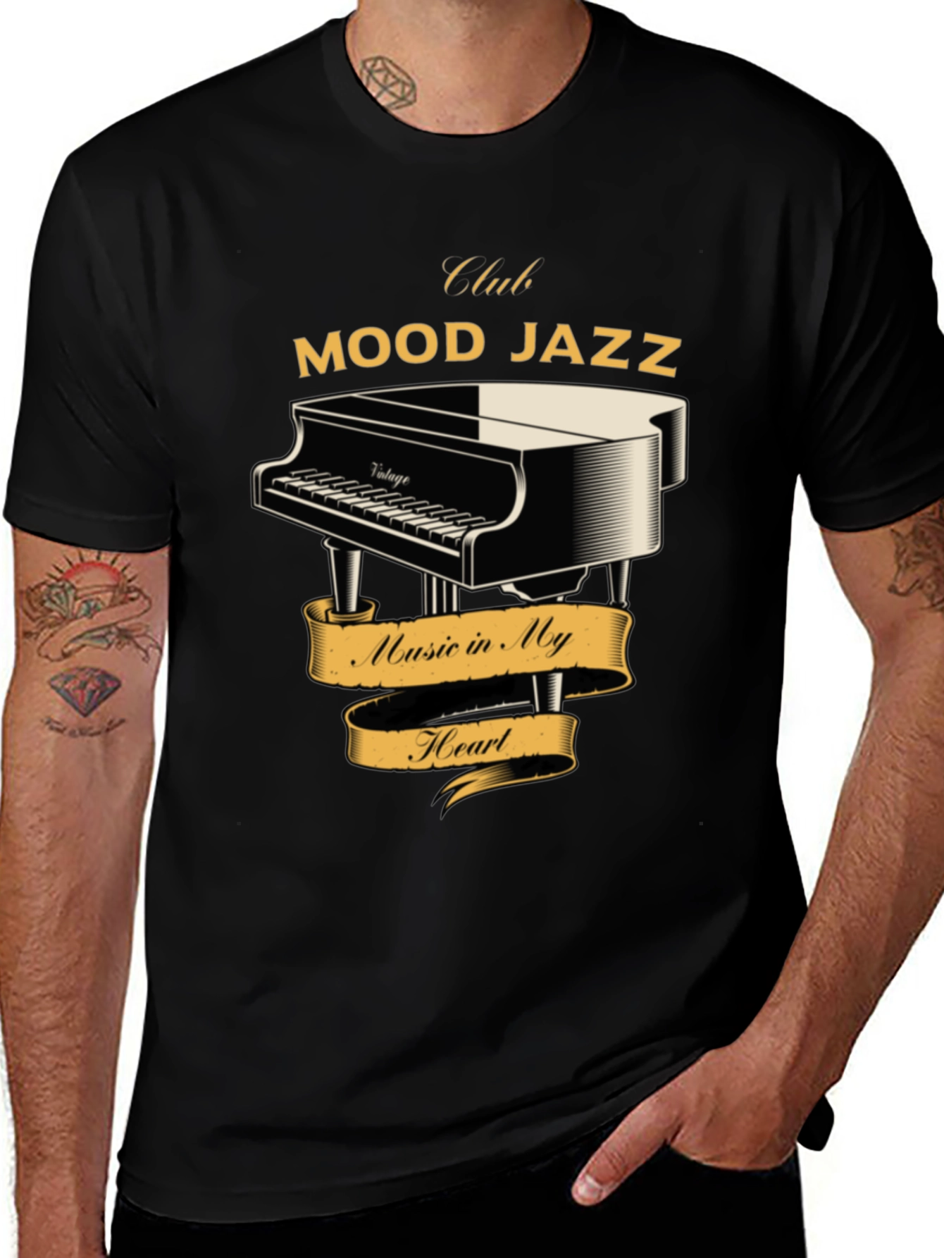 Variant 25 of Mood Jazz Club T-Shirt - Piano Music Lover Tee