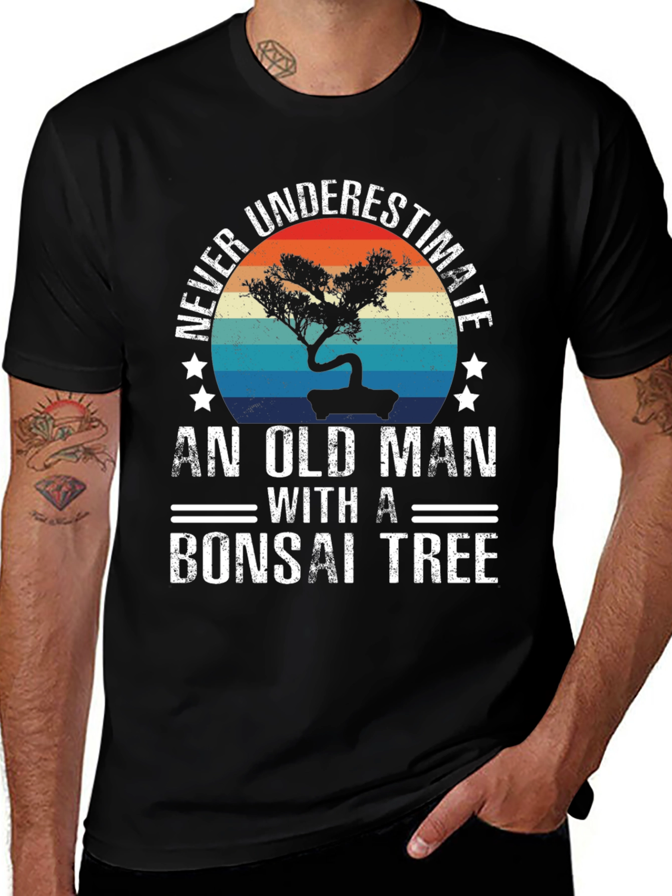 Variant 22 of Bonsai Tree Old Man Graphic T-Shirt