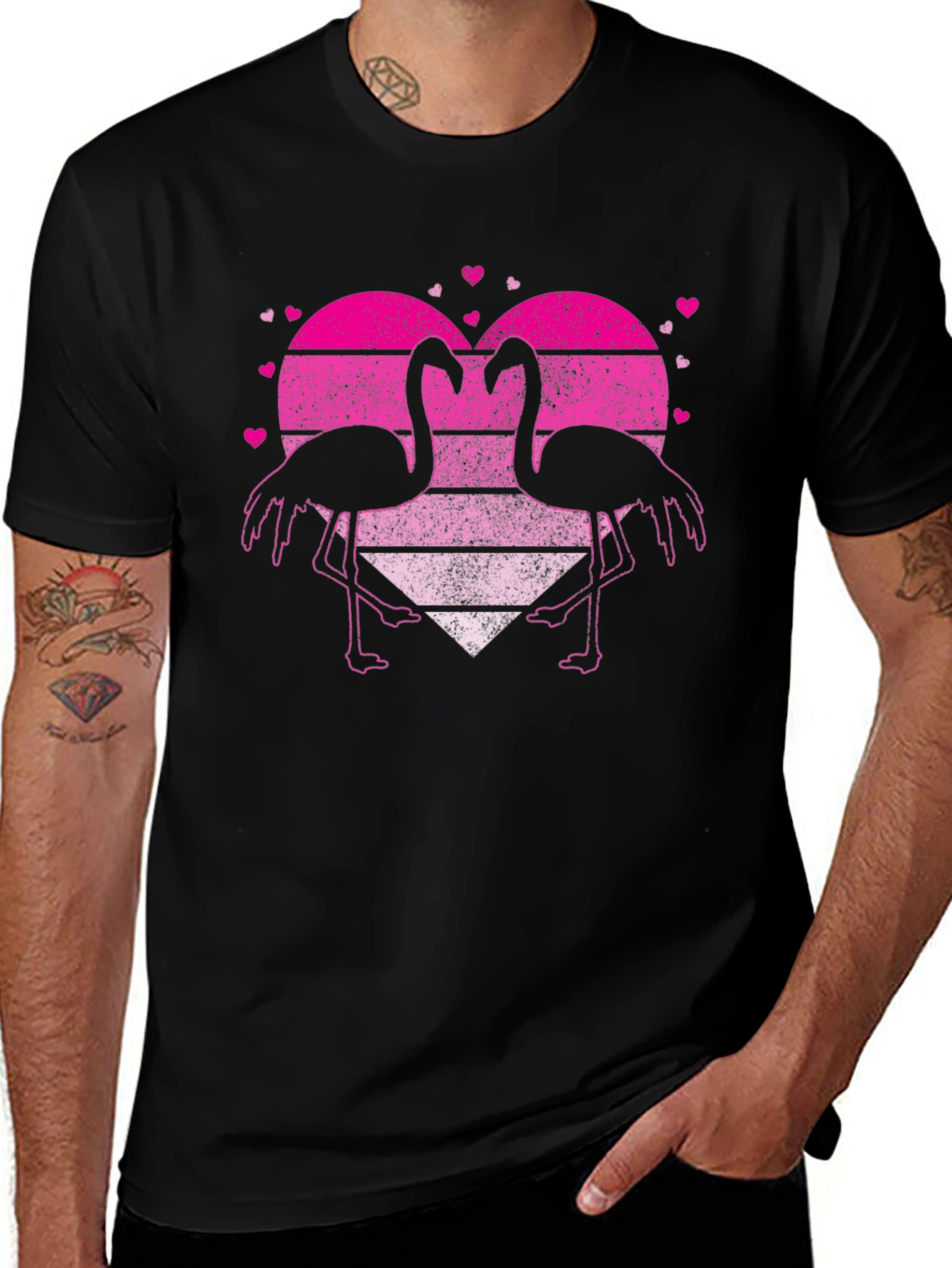 Variant 12 of Flamingo Heart Graphic T-Shirt