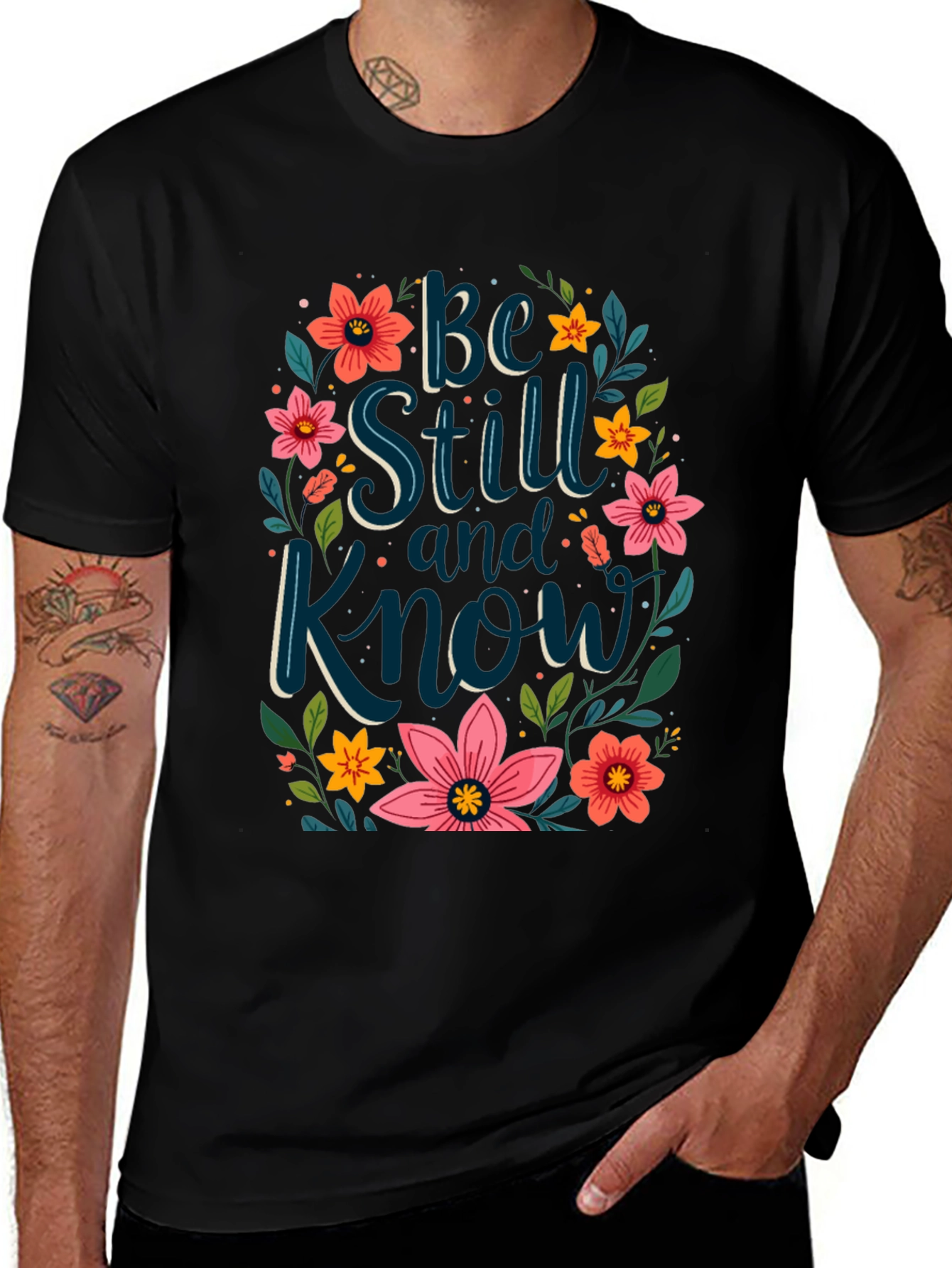 Variant 7 of Be Still and Know Floral Tee