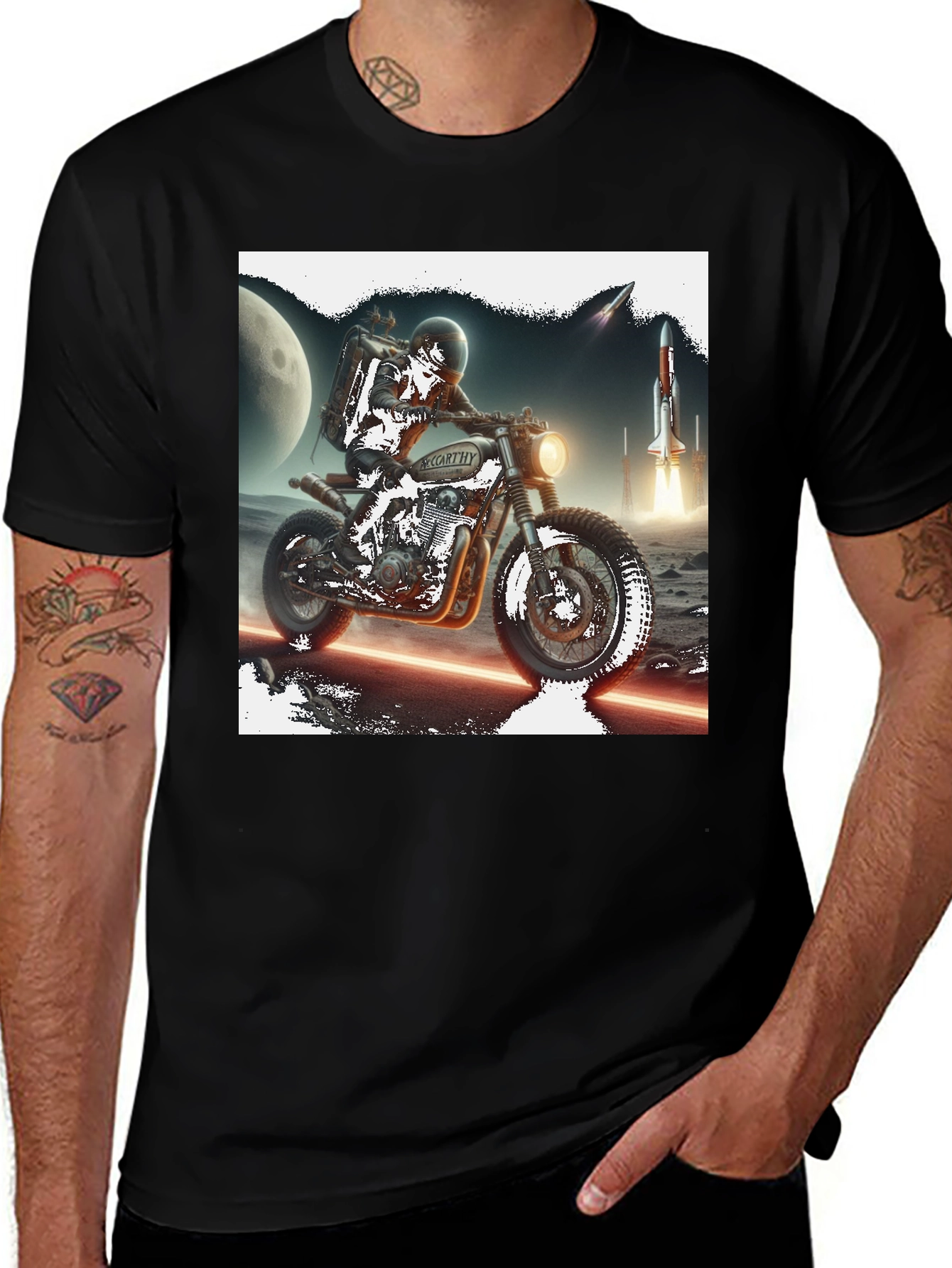 Variant 25 of Astronaut Motorcycle Graphic T-Shirt