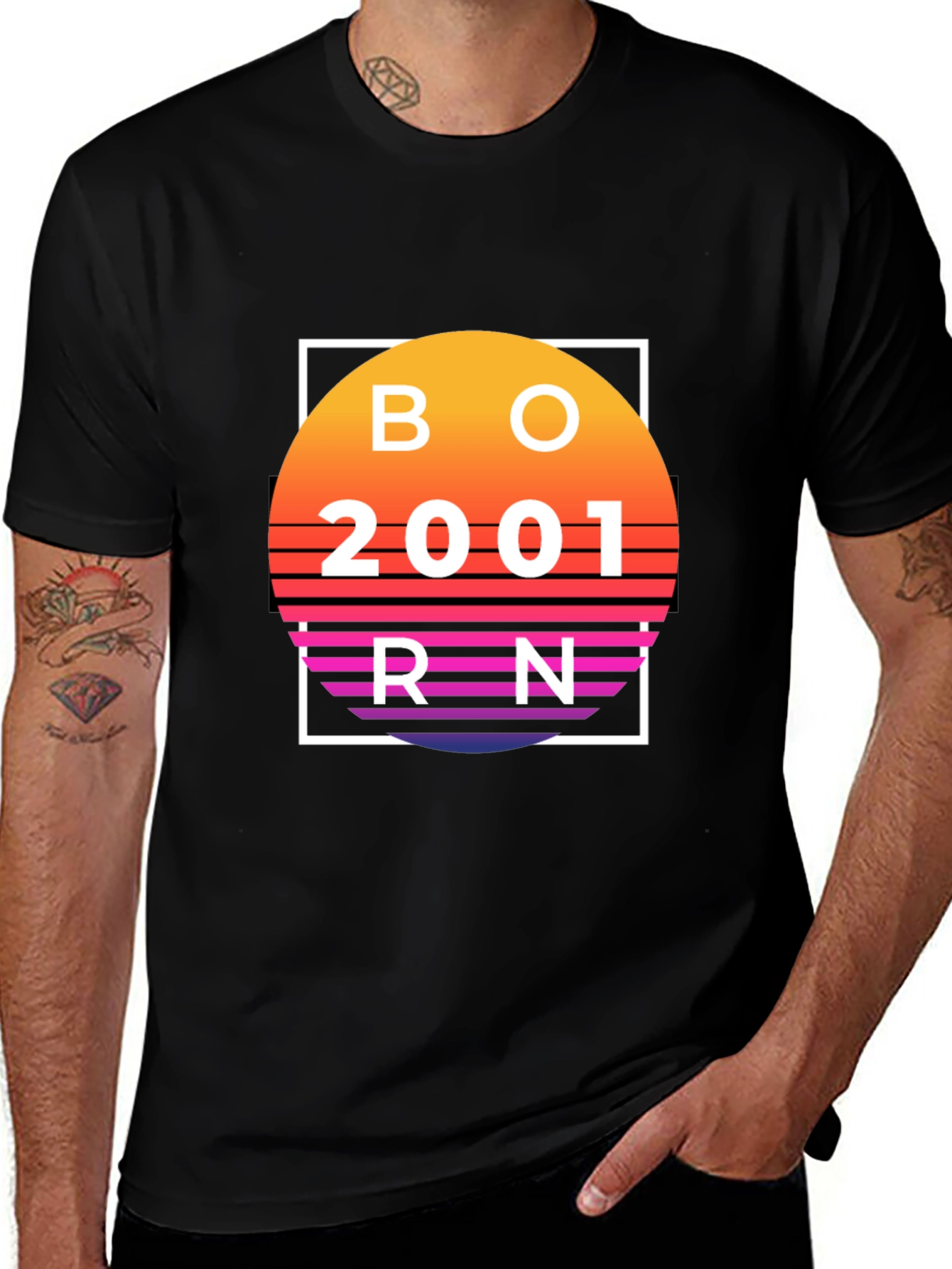 Variant 7 of Born in 2001 Retro T-Shirt