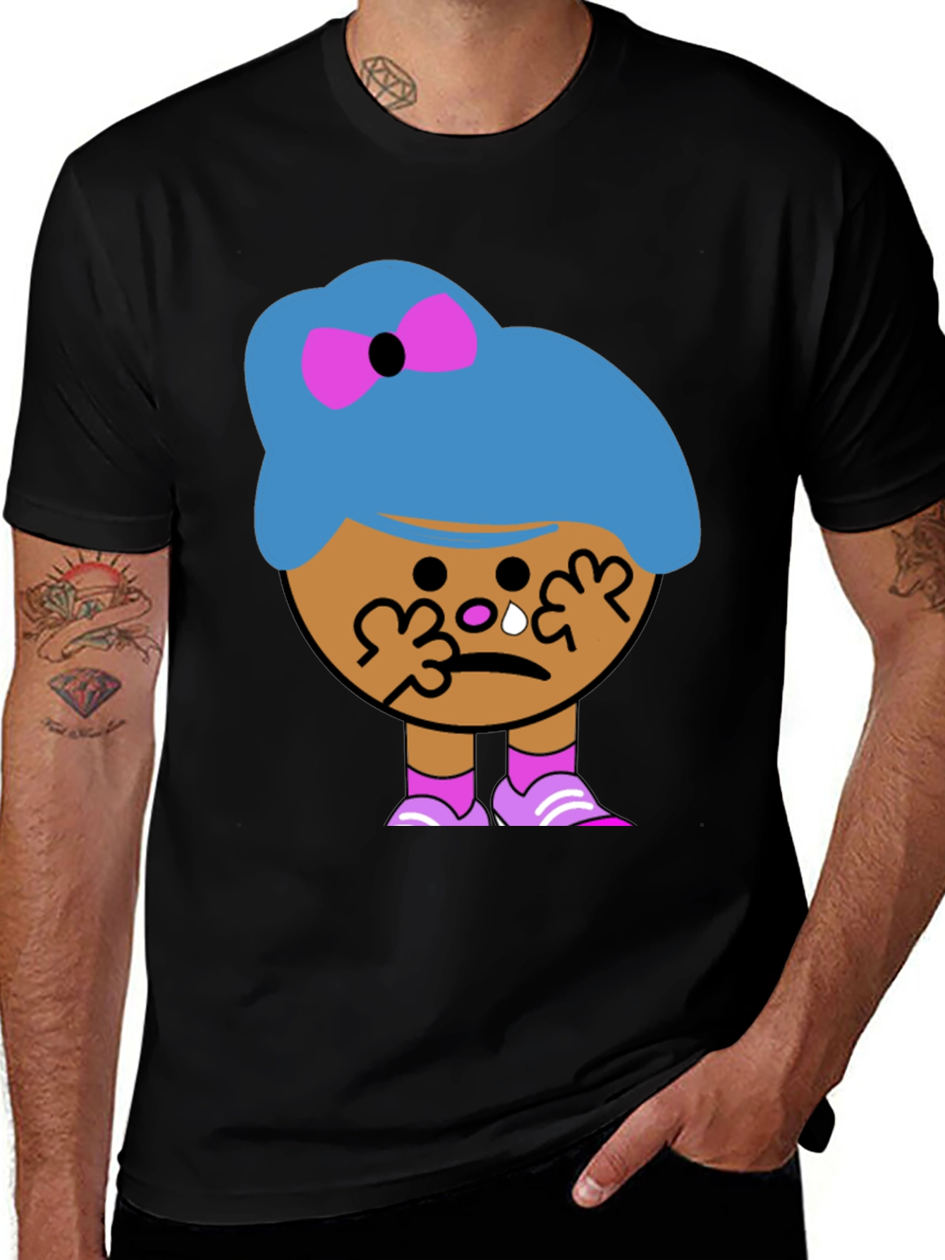 Variant 6 of Tearful Cartoon Character Graphic T-Shirt