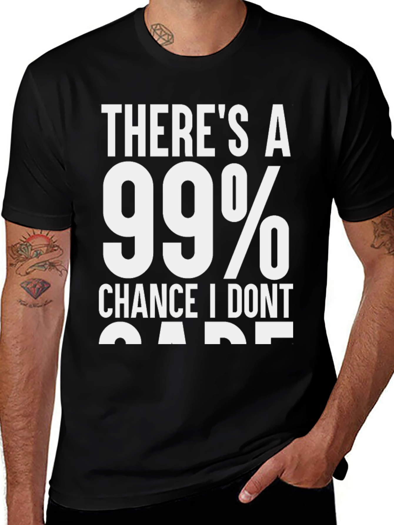 Variant 2 of Funny 99% Chance I Don't Care T-Shirt