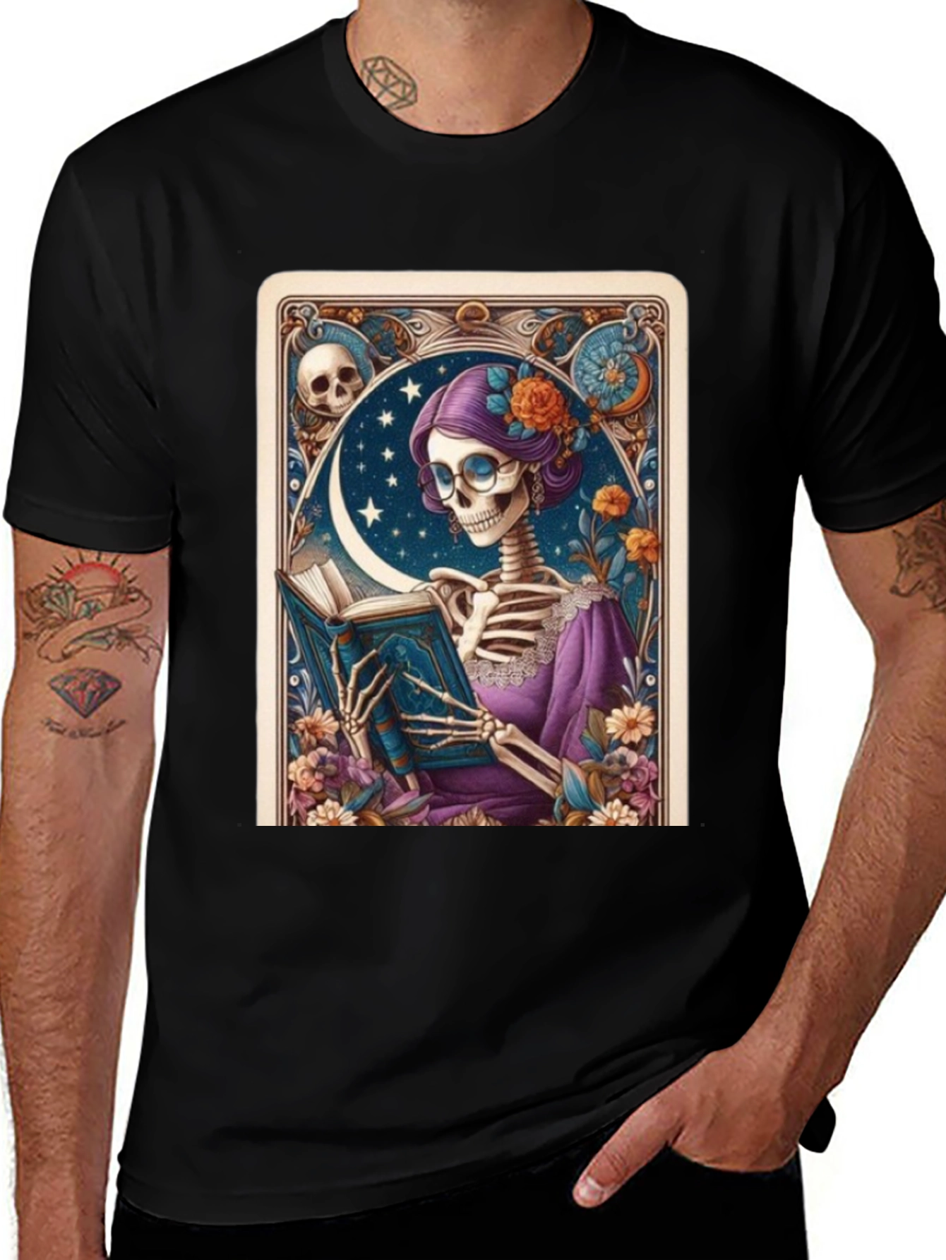 Variant 4 of Skeleton Reader Graphic Tee