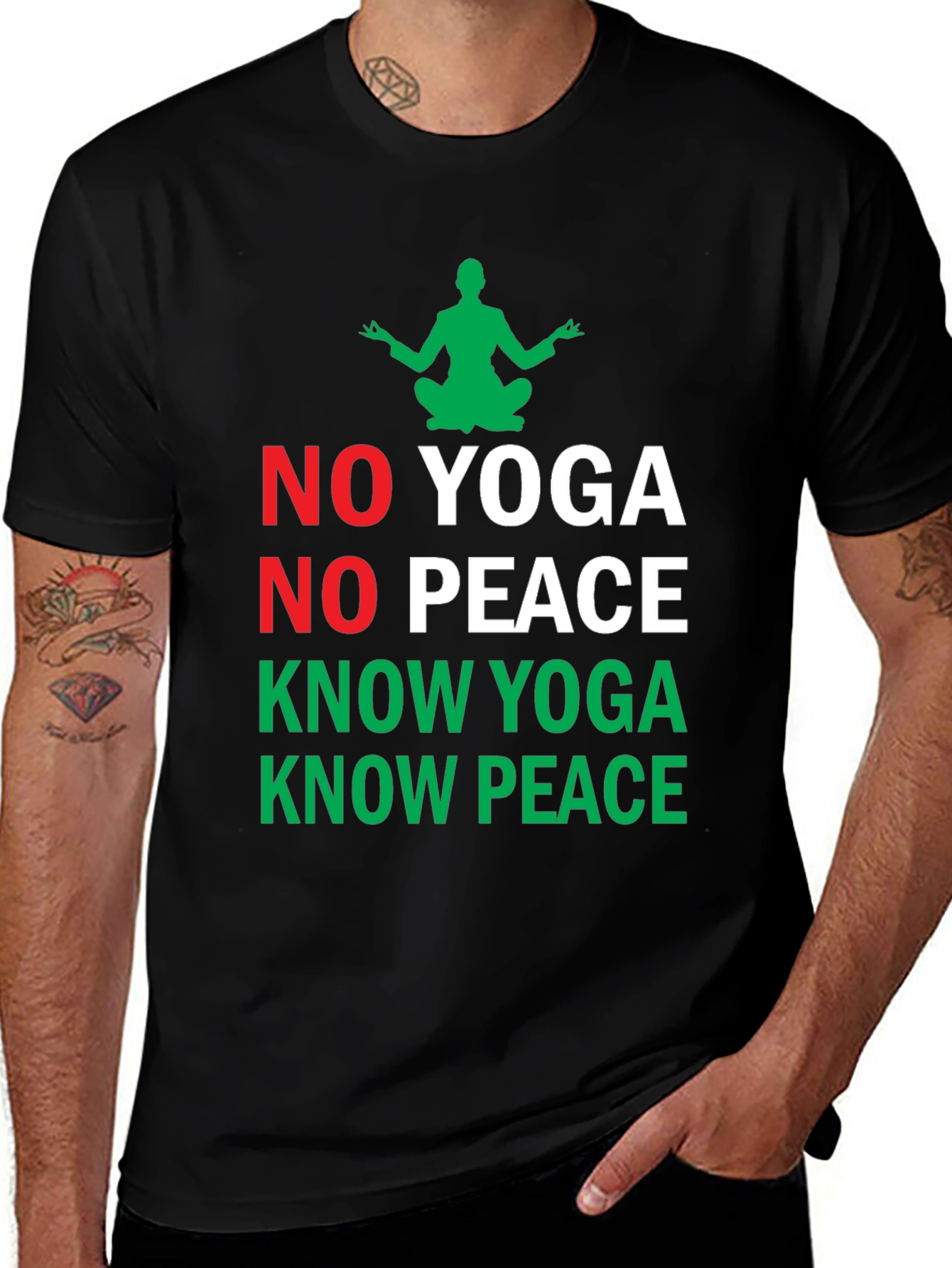 Variant 25 of Yoga Peace Graphic Tee - Know Yoga Know Peace T-Shirt