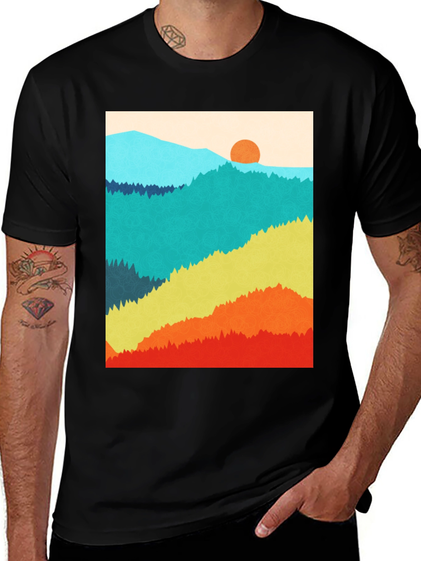 Variant 24 of Retro Mountain Range Graphic Tee