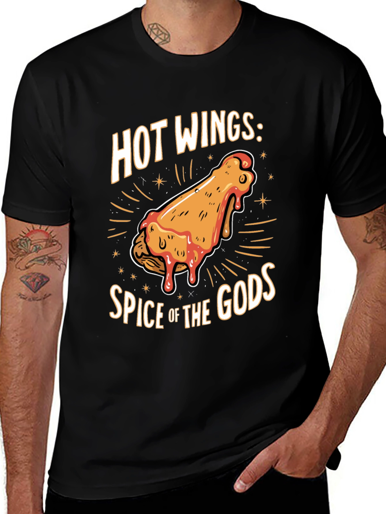 Variant 3 of Hot Wings Spice of the Gods Black T-Shirt