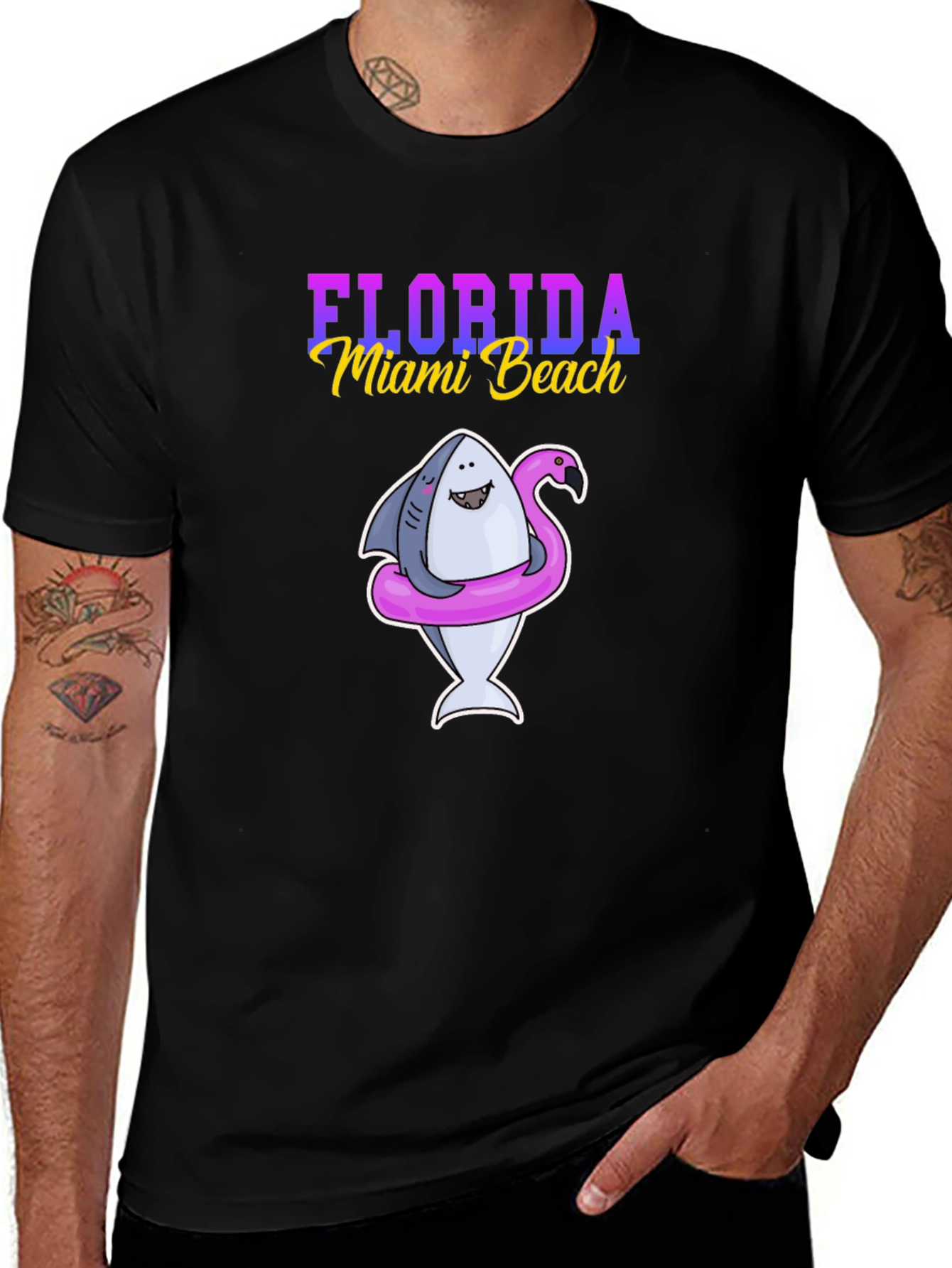 Miami Beach Shark Graphic T-Shirt