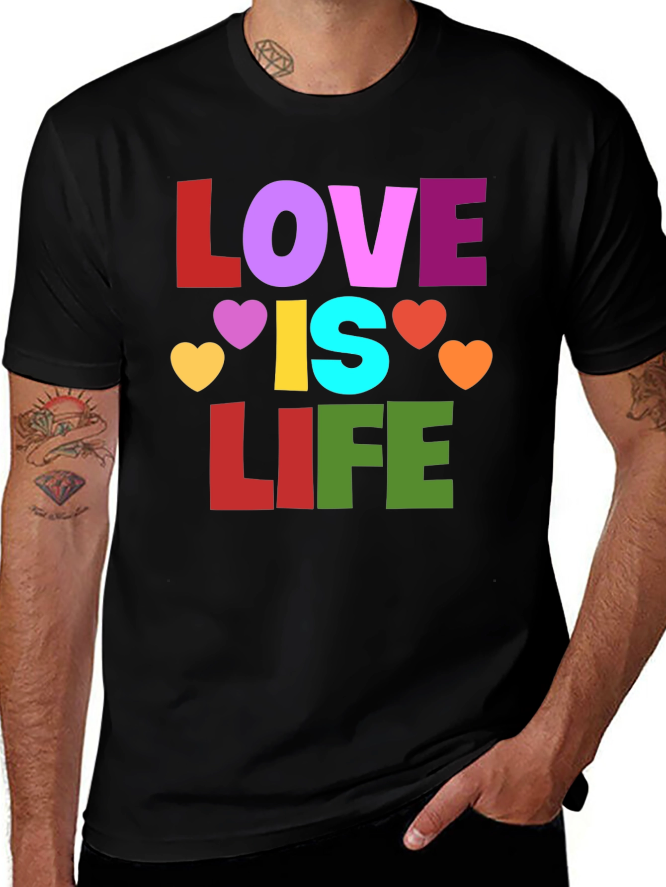 Variant 15 of Love is Life T-Shirt - Colorful Graphic Tee