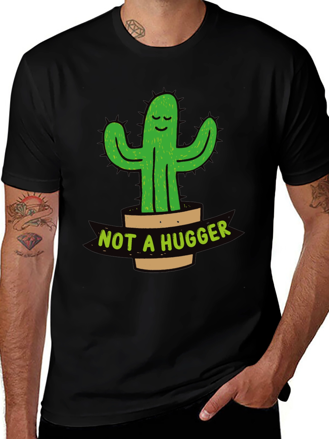 Variant 26 of Not a Hugger Cactus Graphic T-Shirt