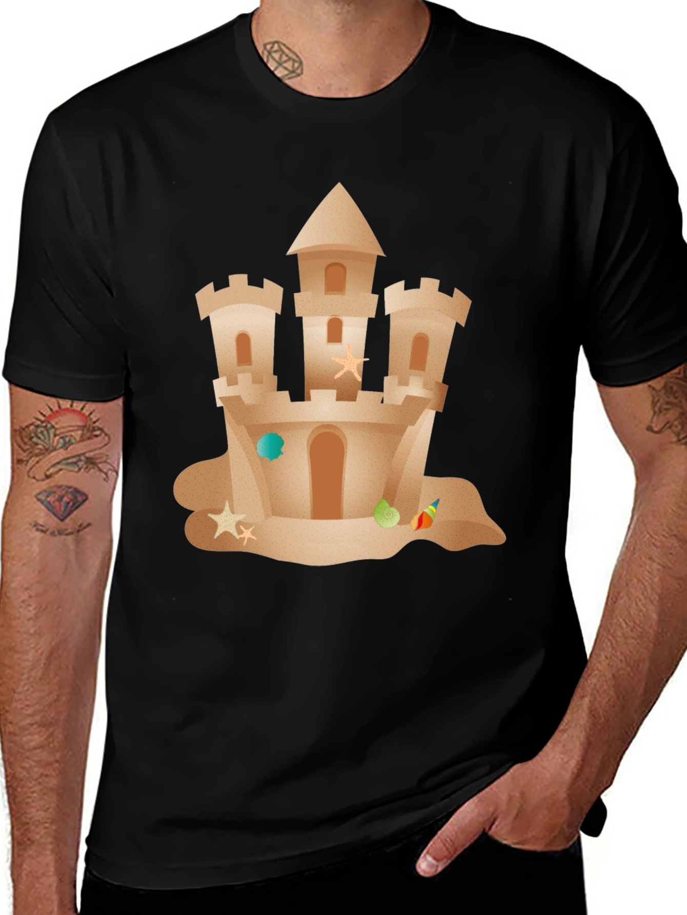 Variant 20 of Sandcastle Graphic Tee - Beach Lover Summer T-Shirt