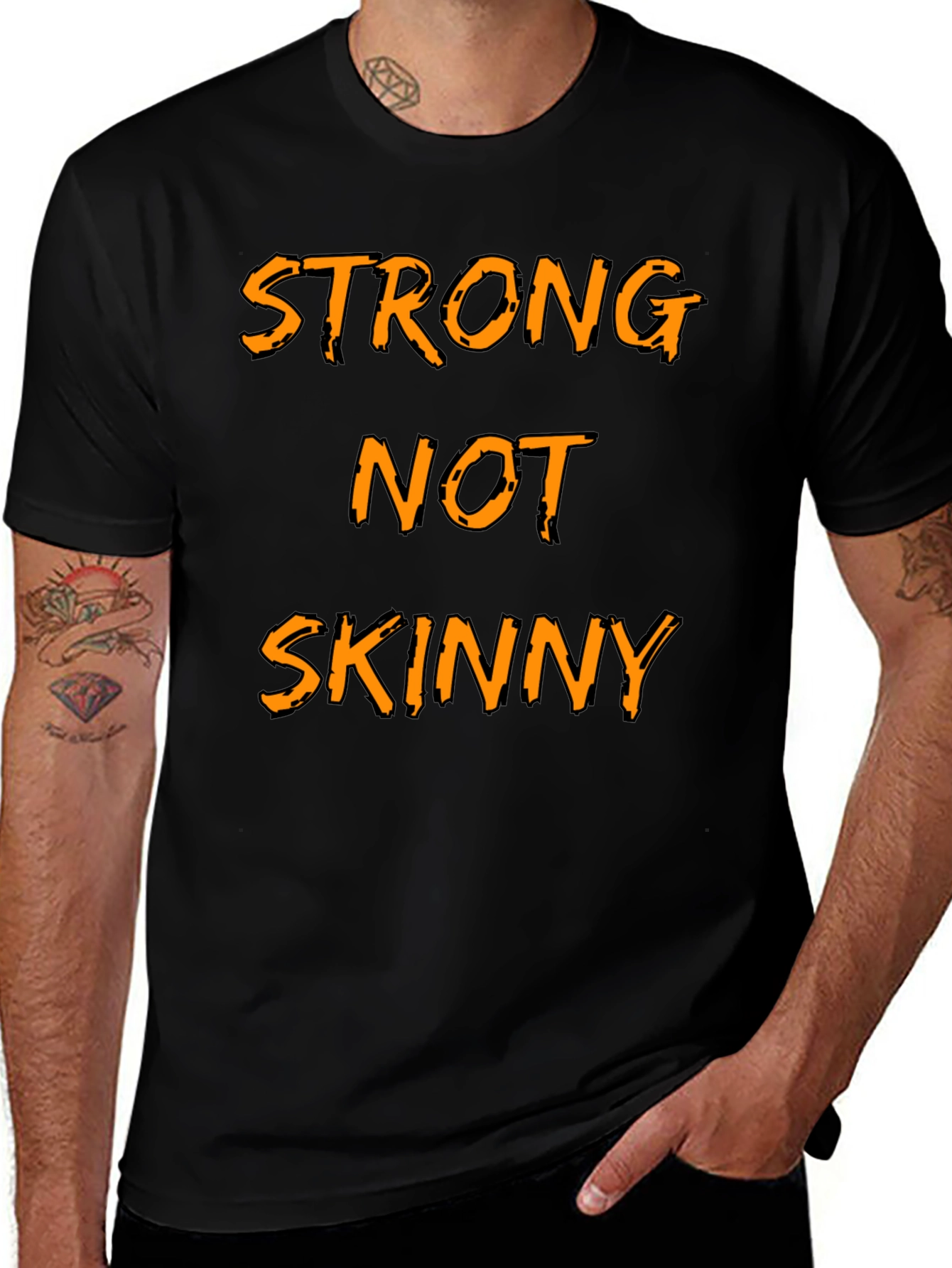Strong Not Skinny Graphic Tee - Black