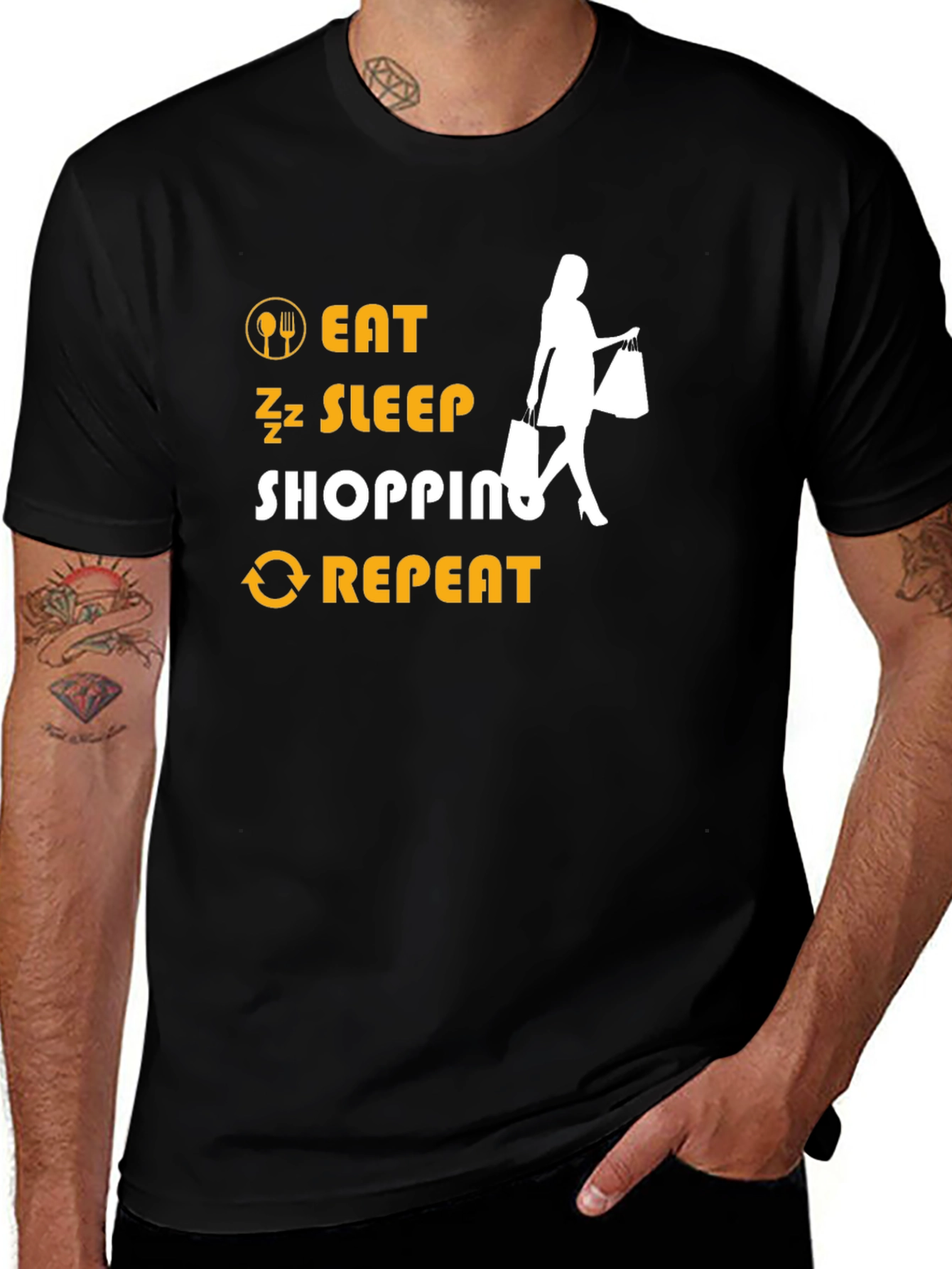 Variant 21 of Eat Sleep Shopping Repeat T-Shirt