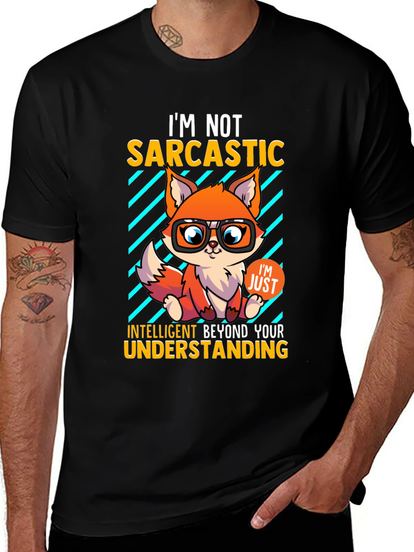 Variant 11 of Sarcastic Fox Graphic Tee - Intelligent Humor