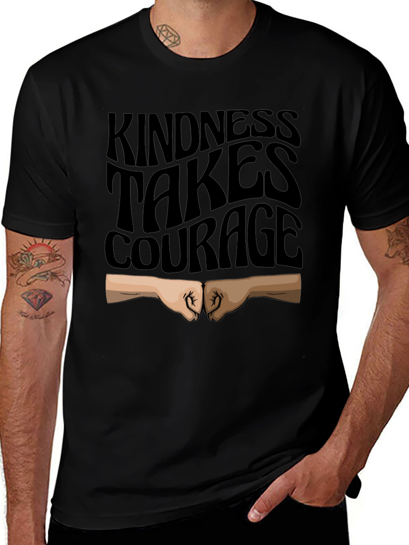 Variant 15 of Kindness Takes Courage Black T-Shirt