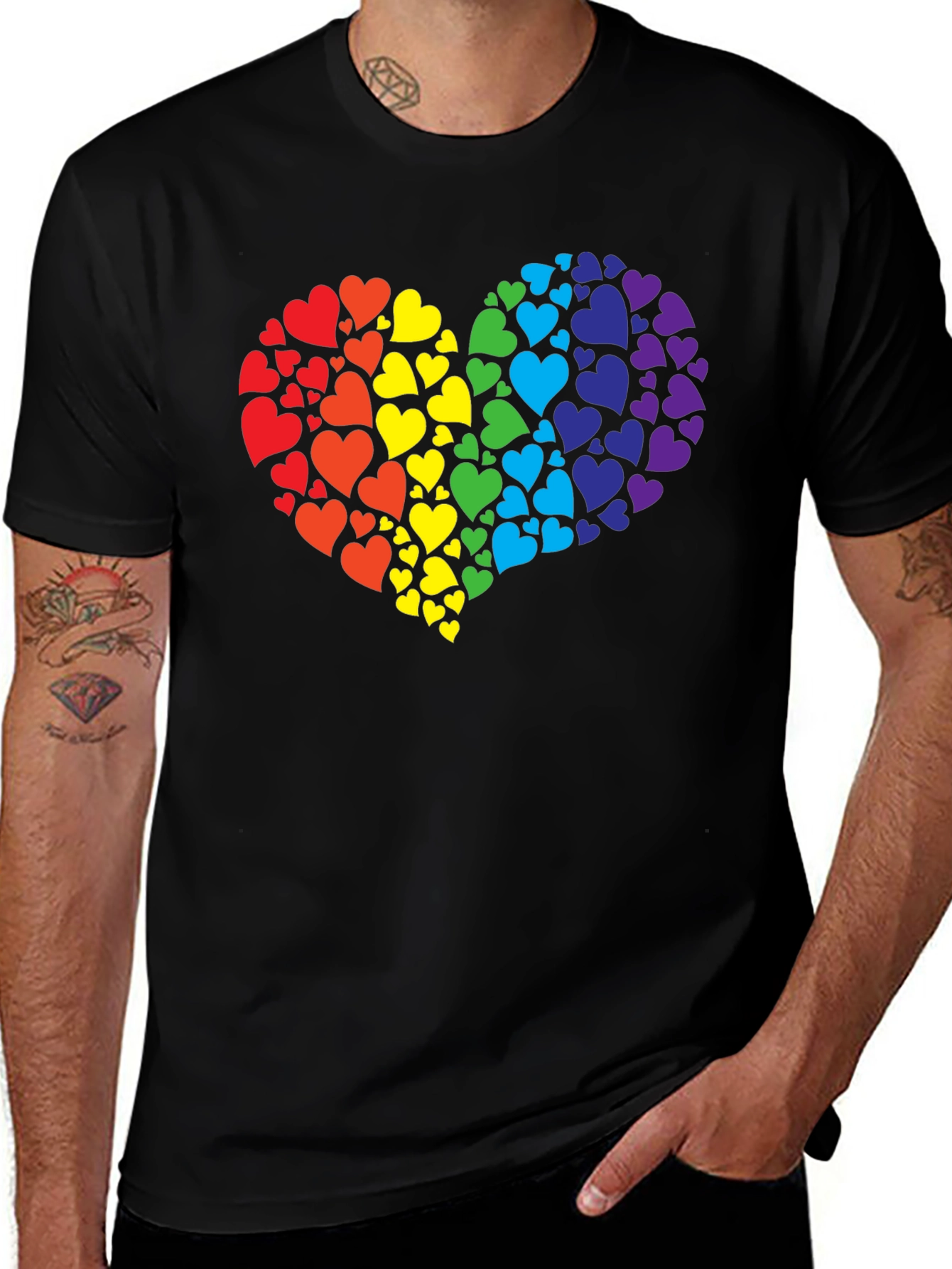 Variant 8 of Pride Heart Graphic Tee - Colorful Love T-Shirt