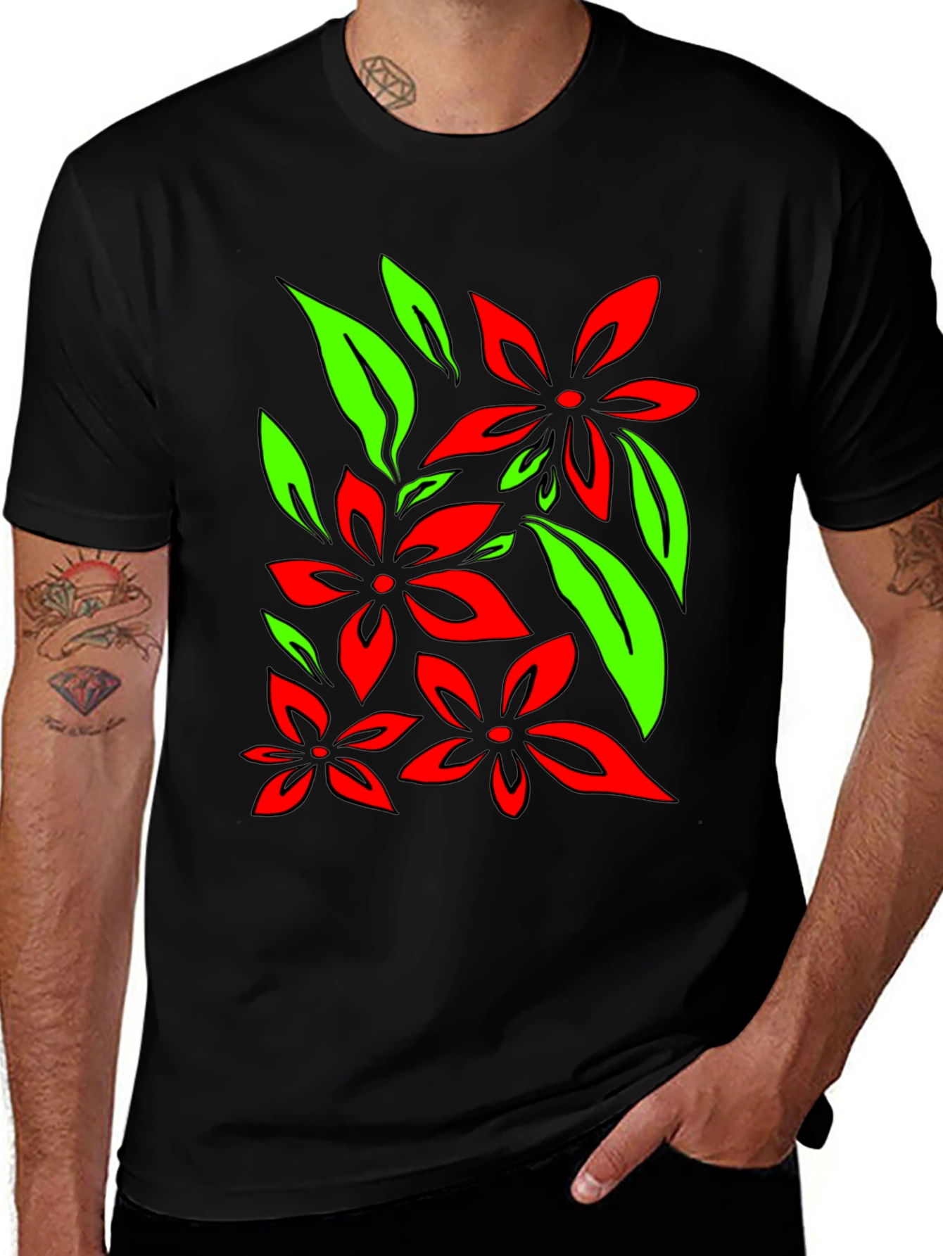 Variant 3 of Floral Print Crew Neck T-Shirt