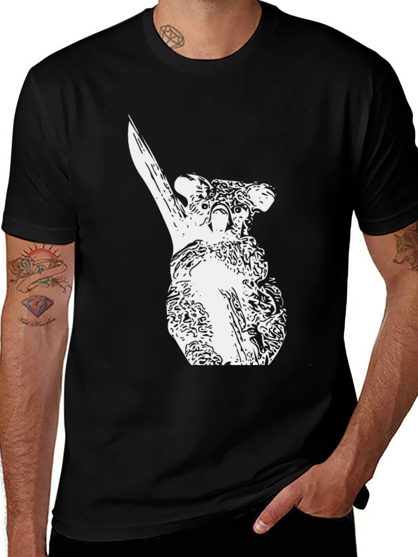 Variant 9 of Koala Graphic Print Men's Black T-Shirt