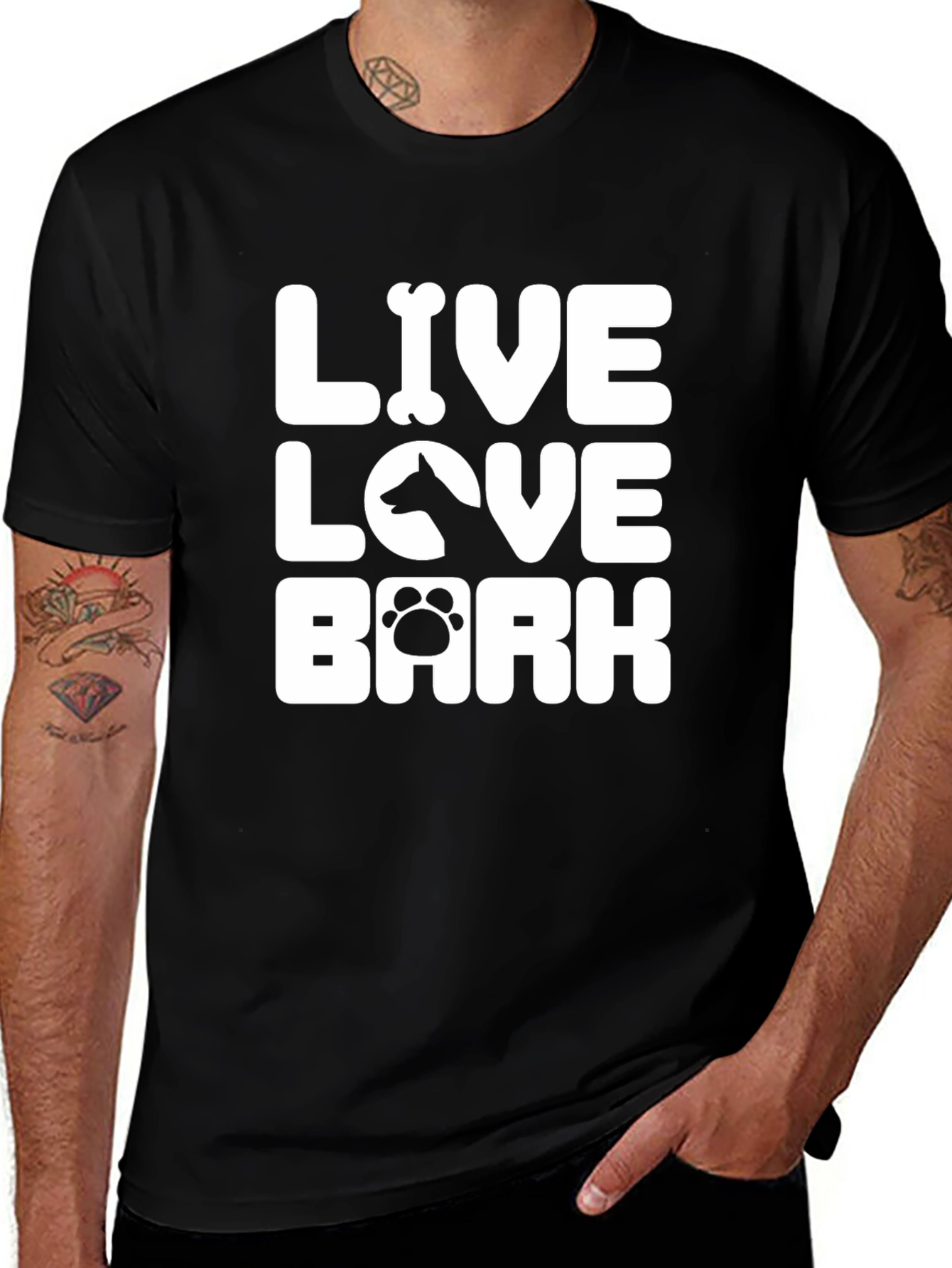 Variant 19 of Live Love Bark Graphic T-Shirt