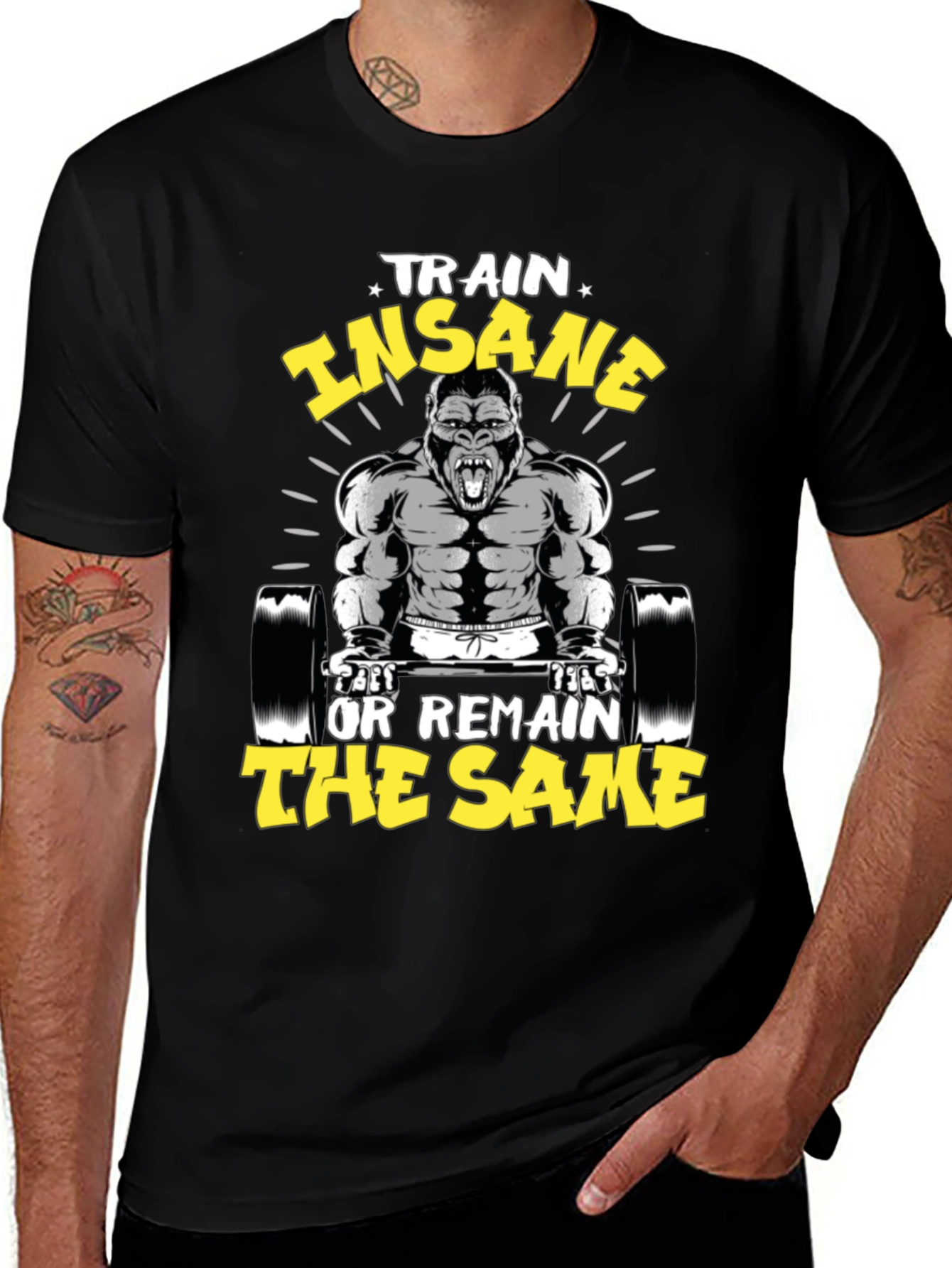 Variant 6 of Train Insane Gorilla T-Shirt - Gym Motivation