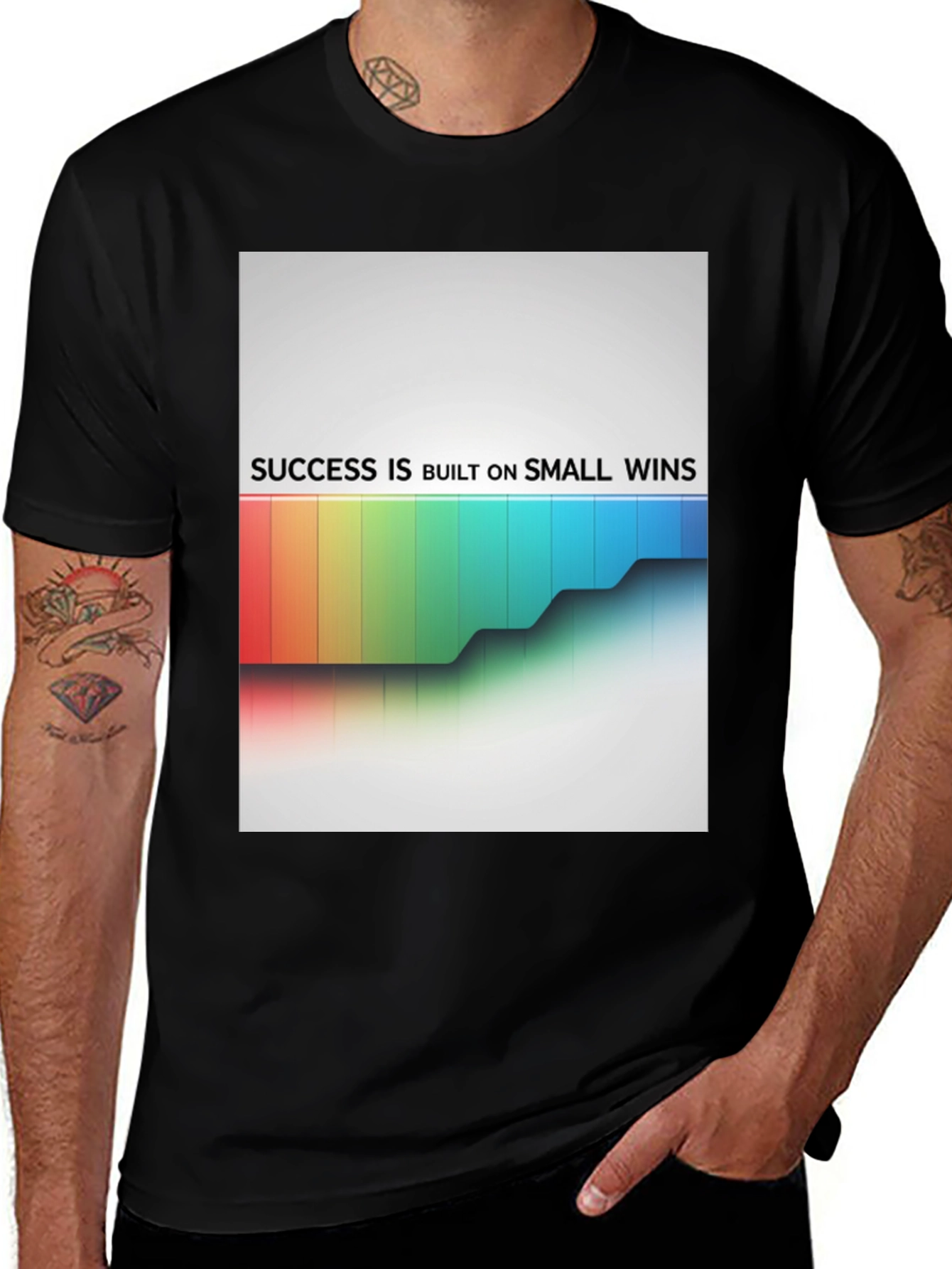 Success Built on Small Wins Black T-Shirt