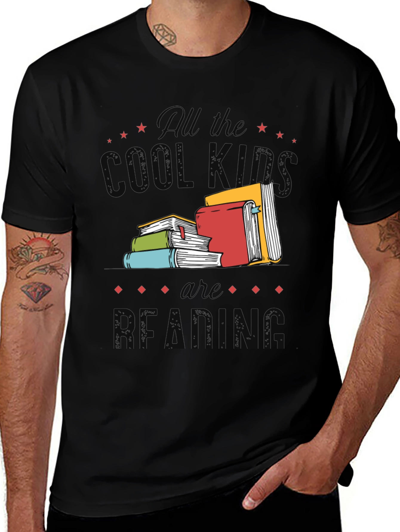 Variant 24 of Cool Kids Reading Black Graphic Tee