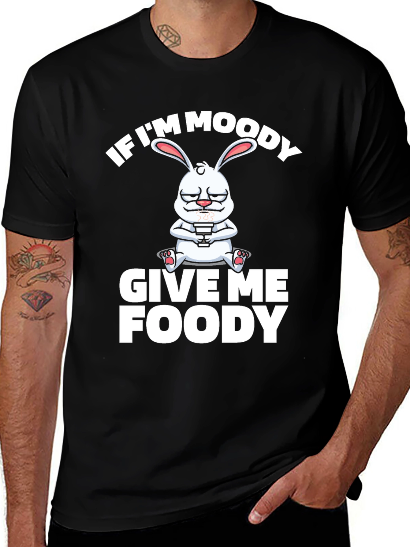 Moody Bunny T-Shirt - Coffee Lover's Humor