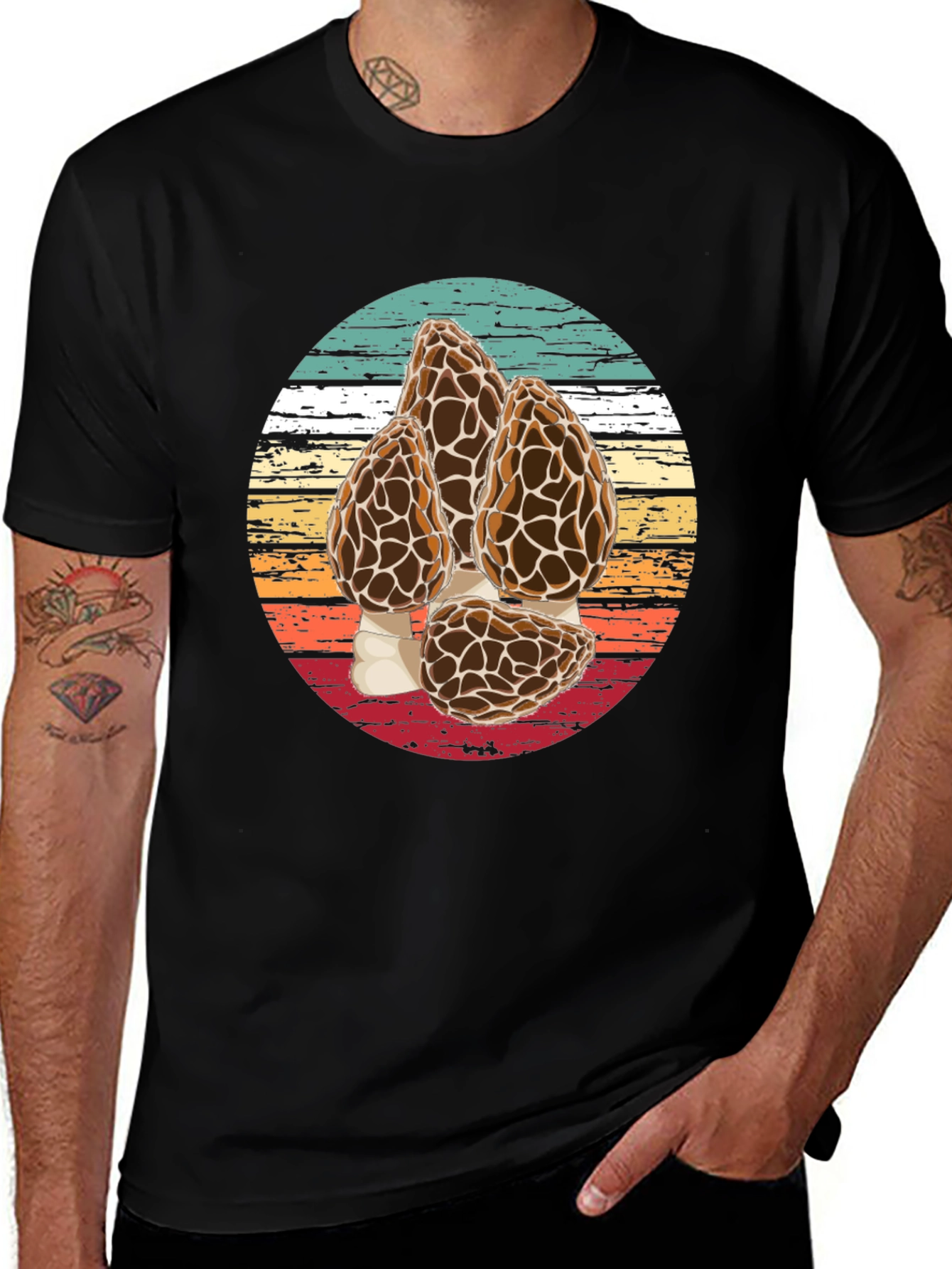 Variant 17 of Morel Mushroom T-Shirt - Vintage Style