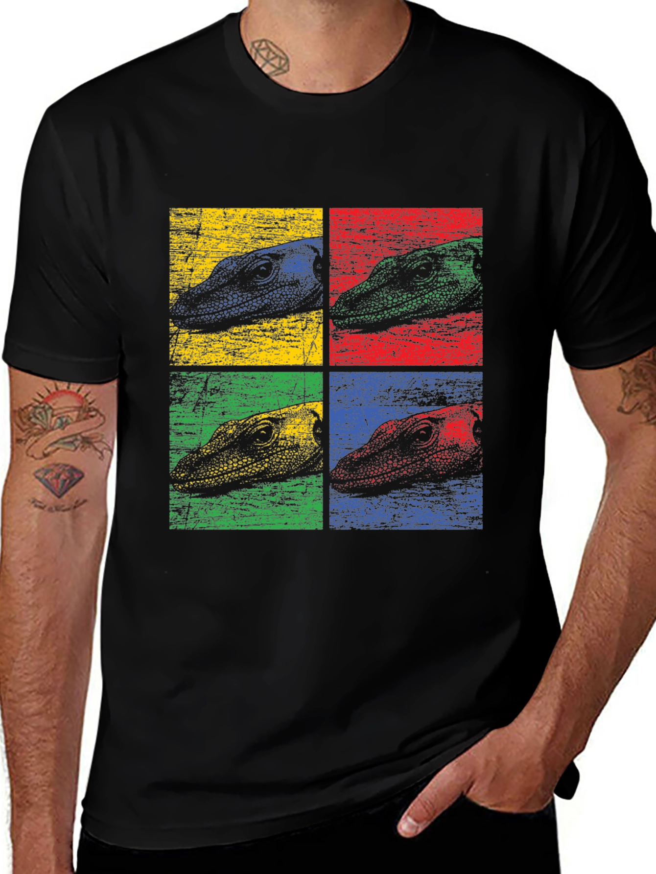 Variant 12 of Retro Reptile Pop Art Graphic T-Shirt