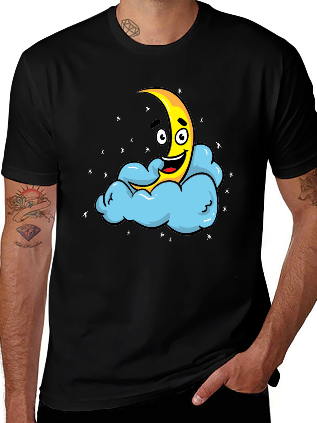 Variant 16 of Cartoon Moon & Cloud Graphic T-Shirt