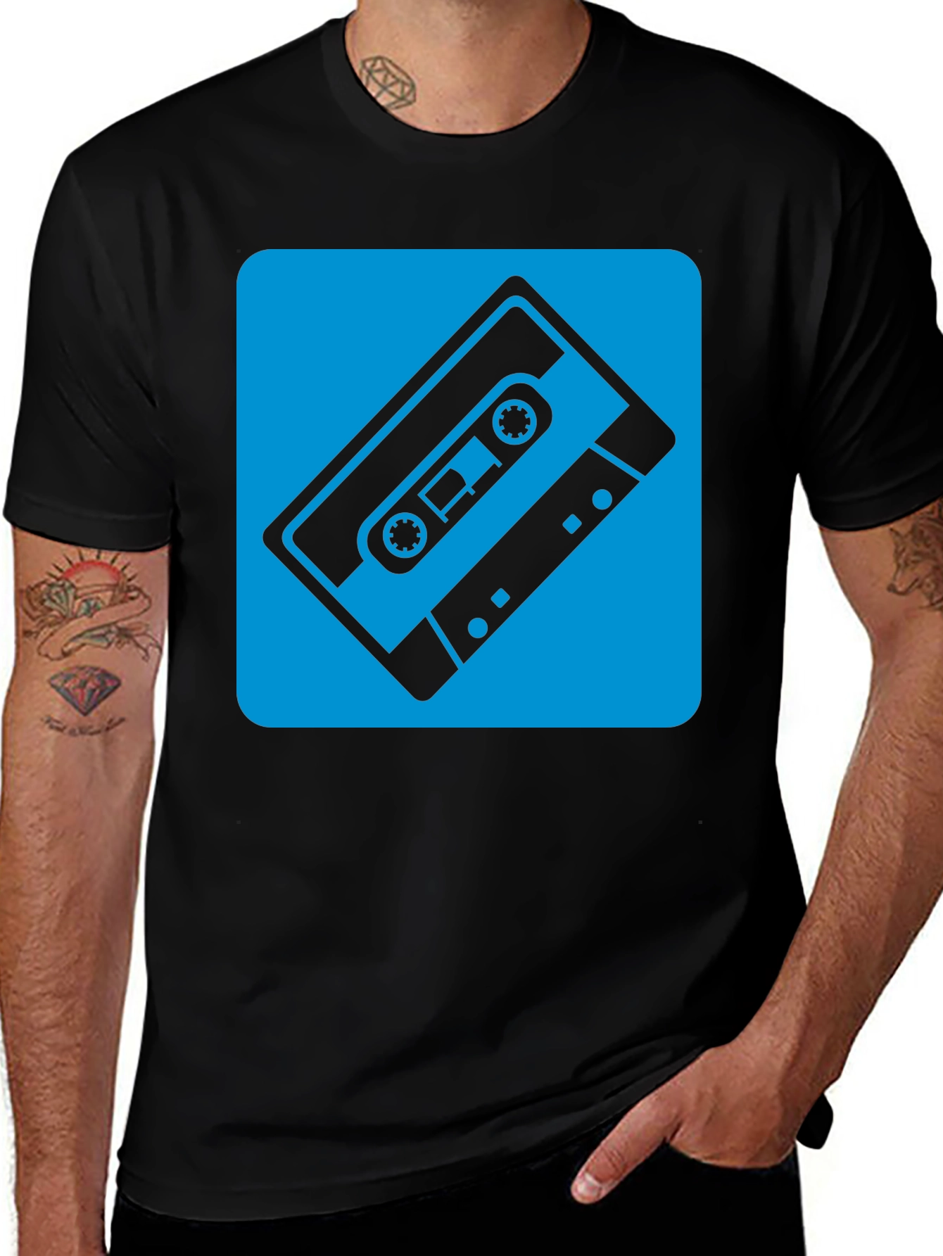 Variant 3 of Retro Cassette Tape Graphic Tee - Classic Style!