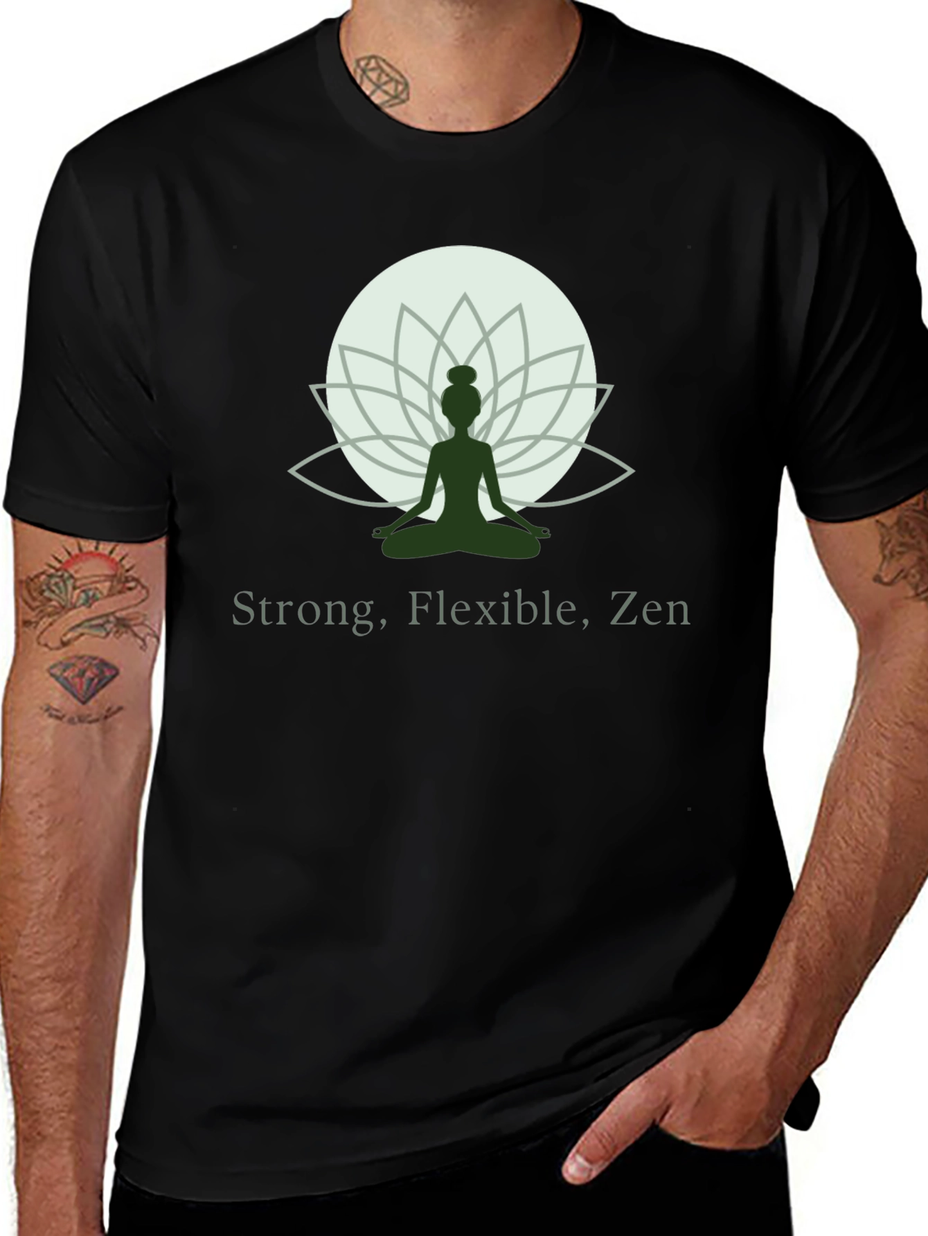Zen Yoga Lotus T-Shirt - Strong Flexible Zen