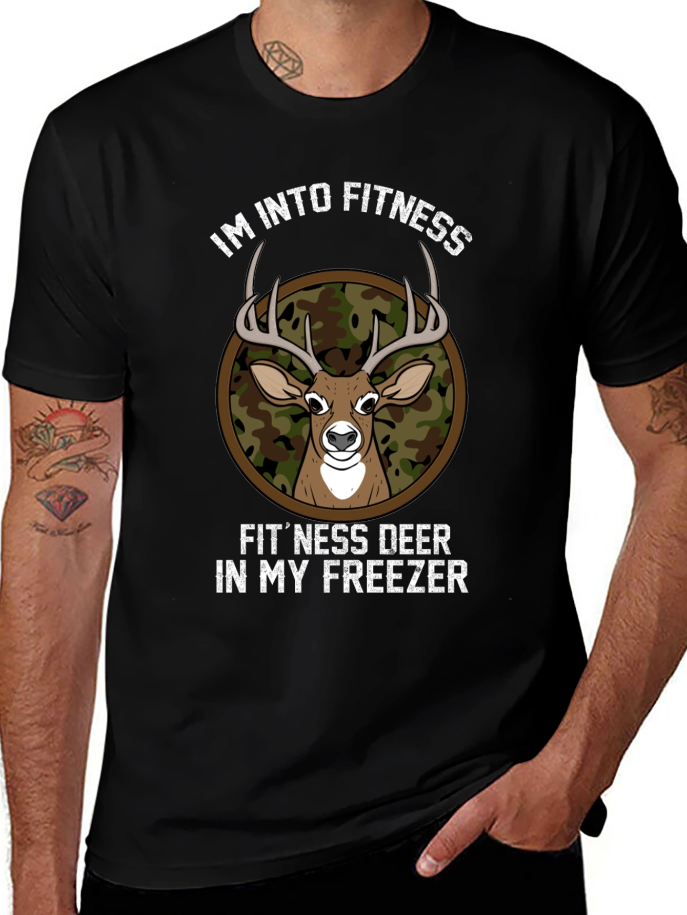 Variant 21 of Fitness Deer T-Shirt - Hunting Humor Tee