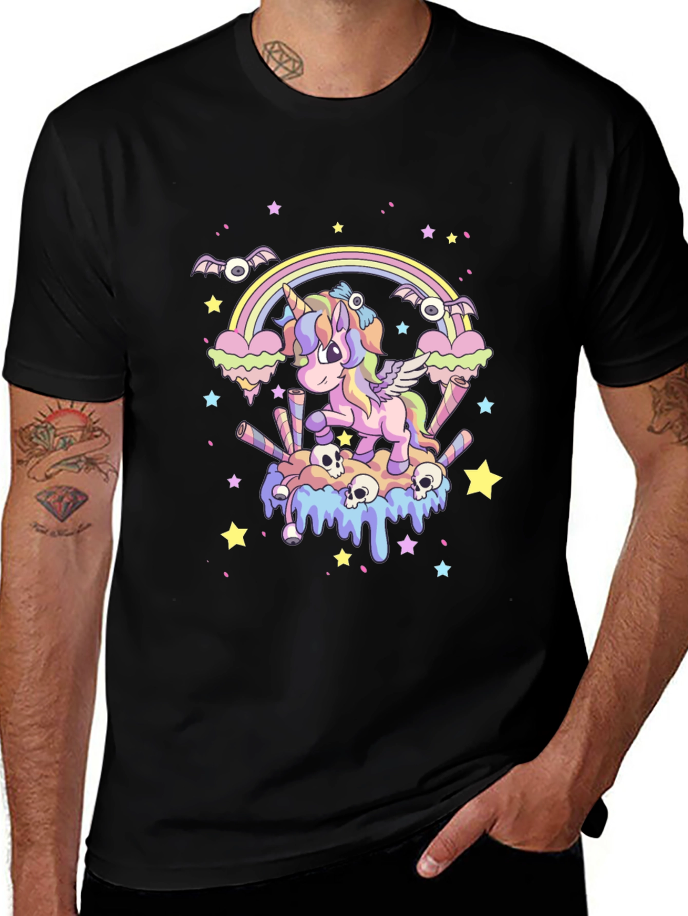 Variant 24 of Unicorn Pastel Goth Black T-Shirt