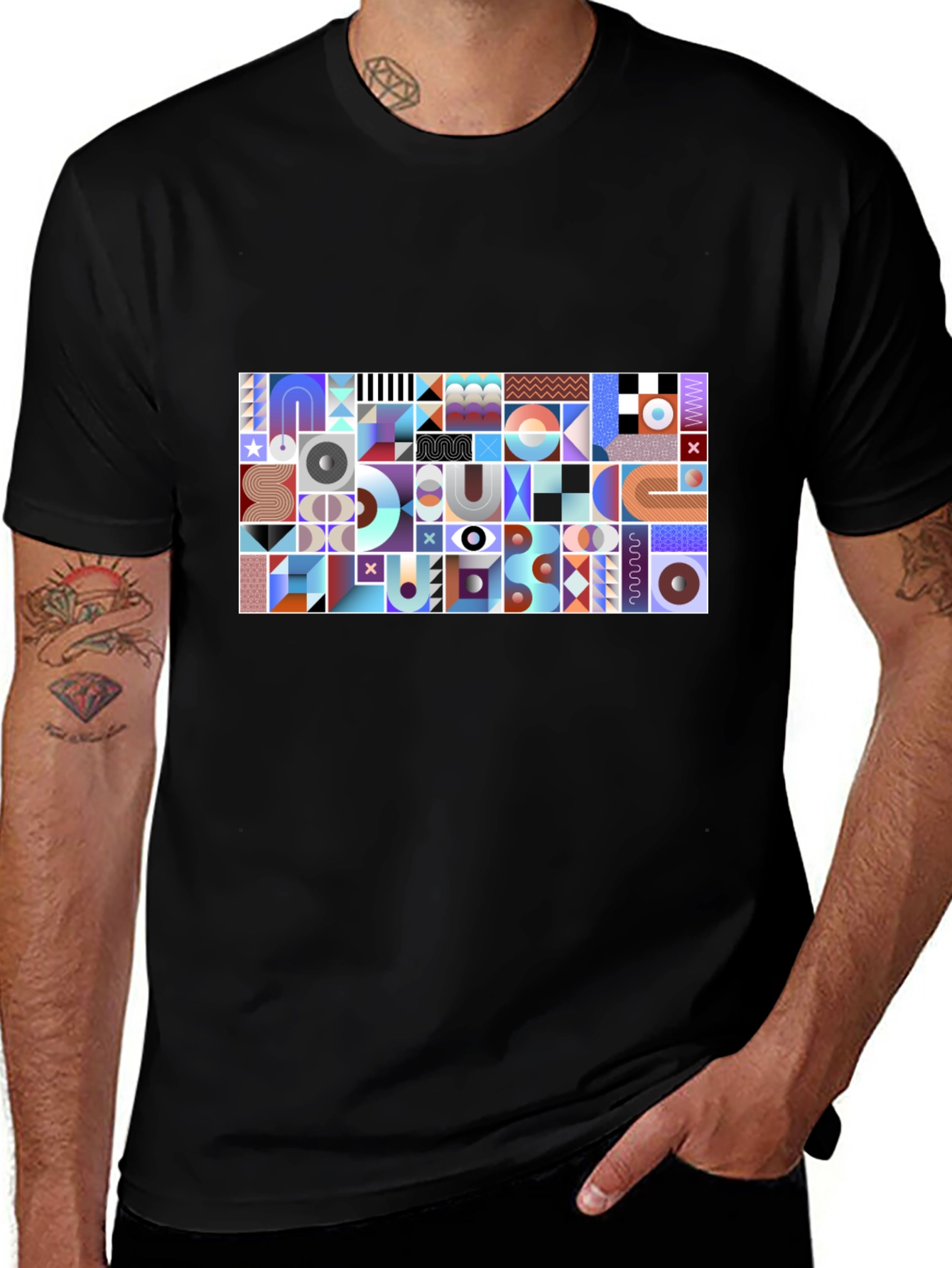 Variant 4 of Abstract Geometric Pattern Graphic Tee