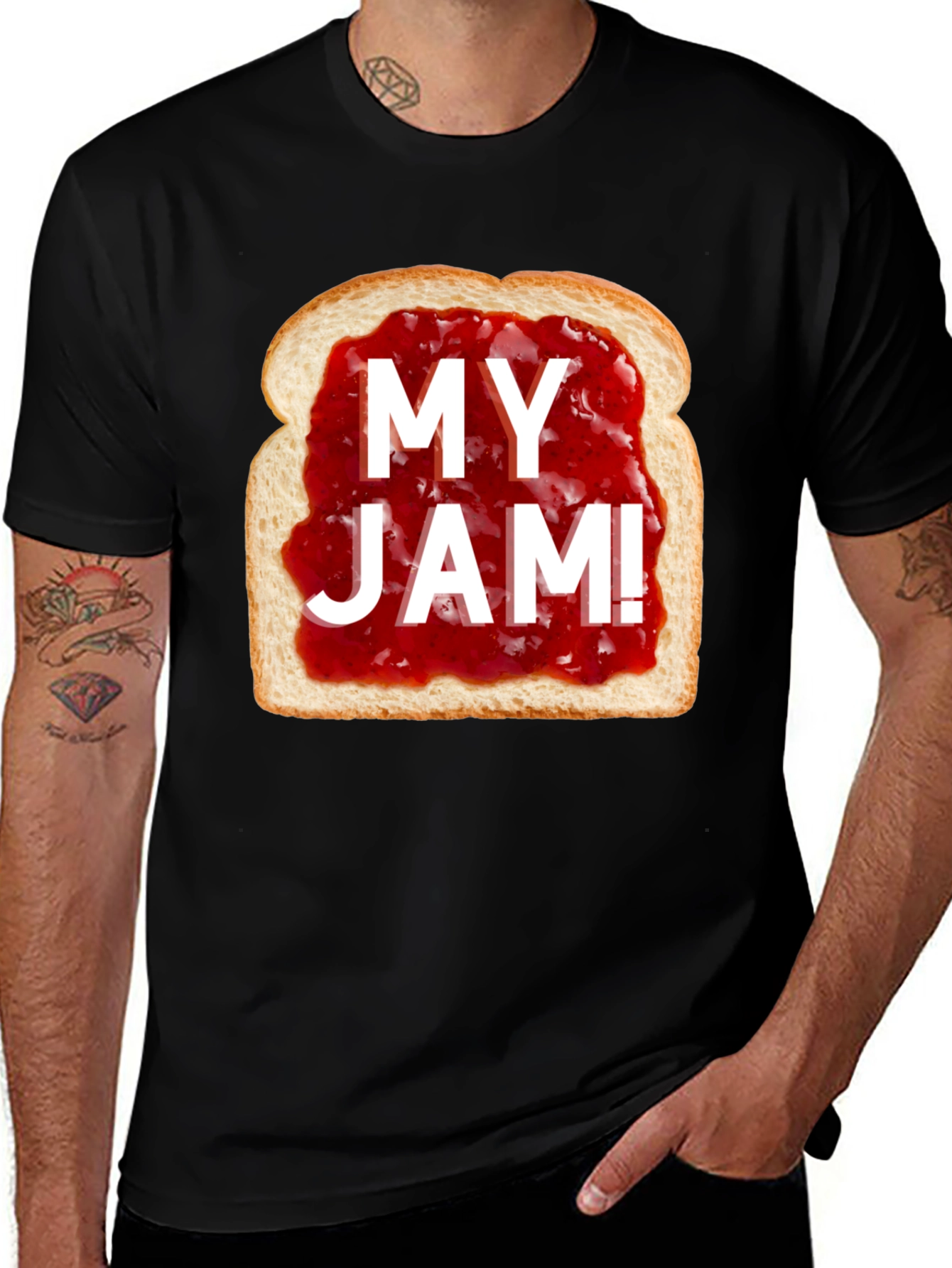 Variant 9 of My Jam! Funny T-Shirt - Bread & Strawberry Spread Graphic Tee