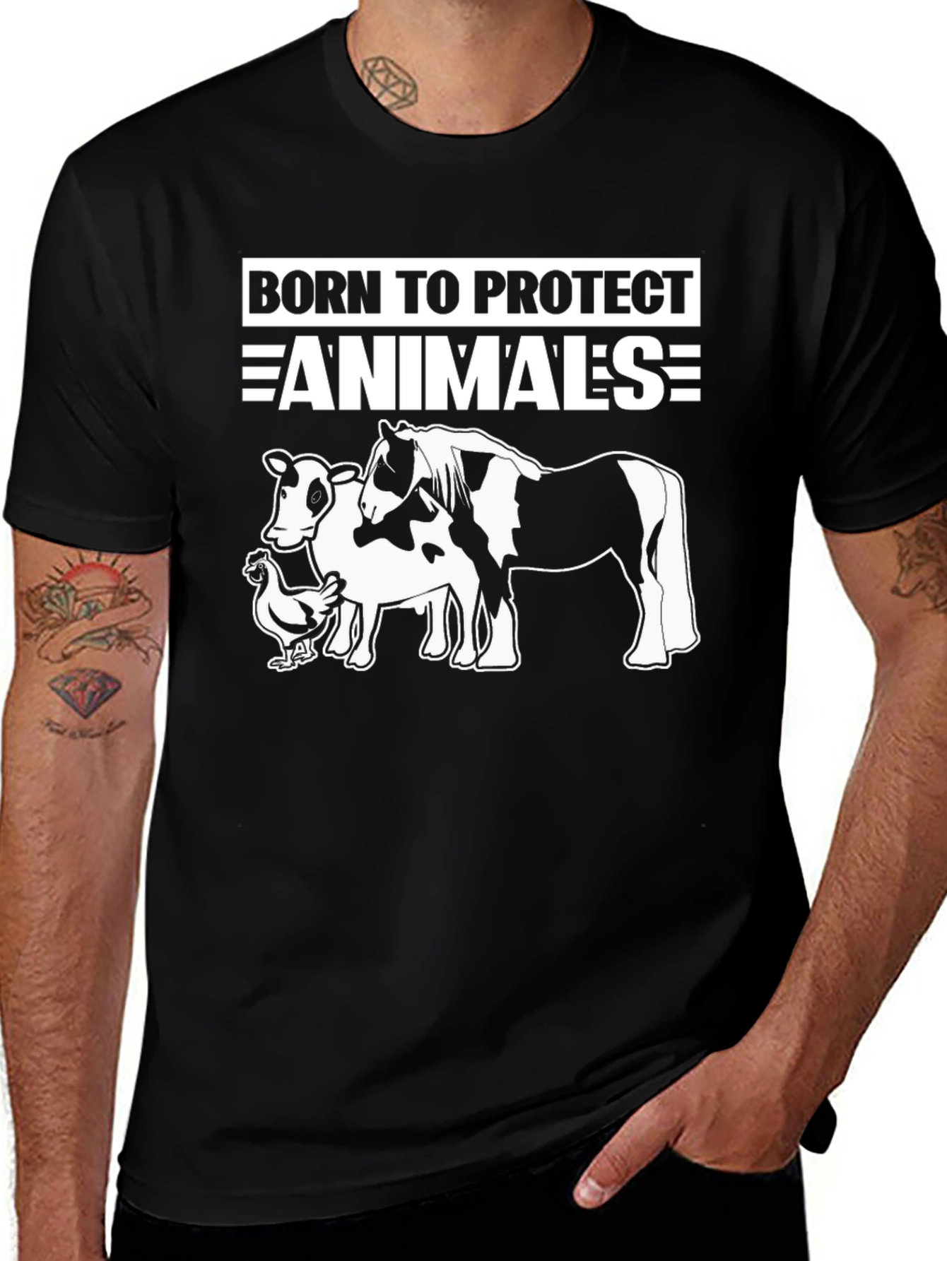 Variant 10 of Born to Protect Animals Graphic Tee