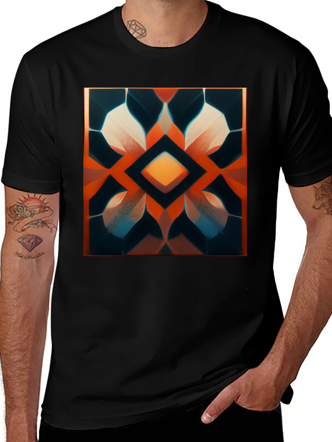 Variant 23 of Geometric Diamond Pattern Graphic Tee