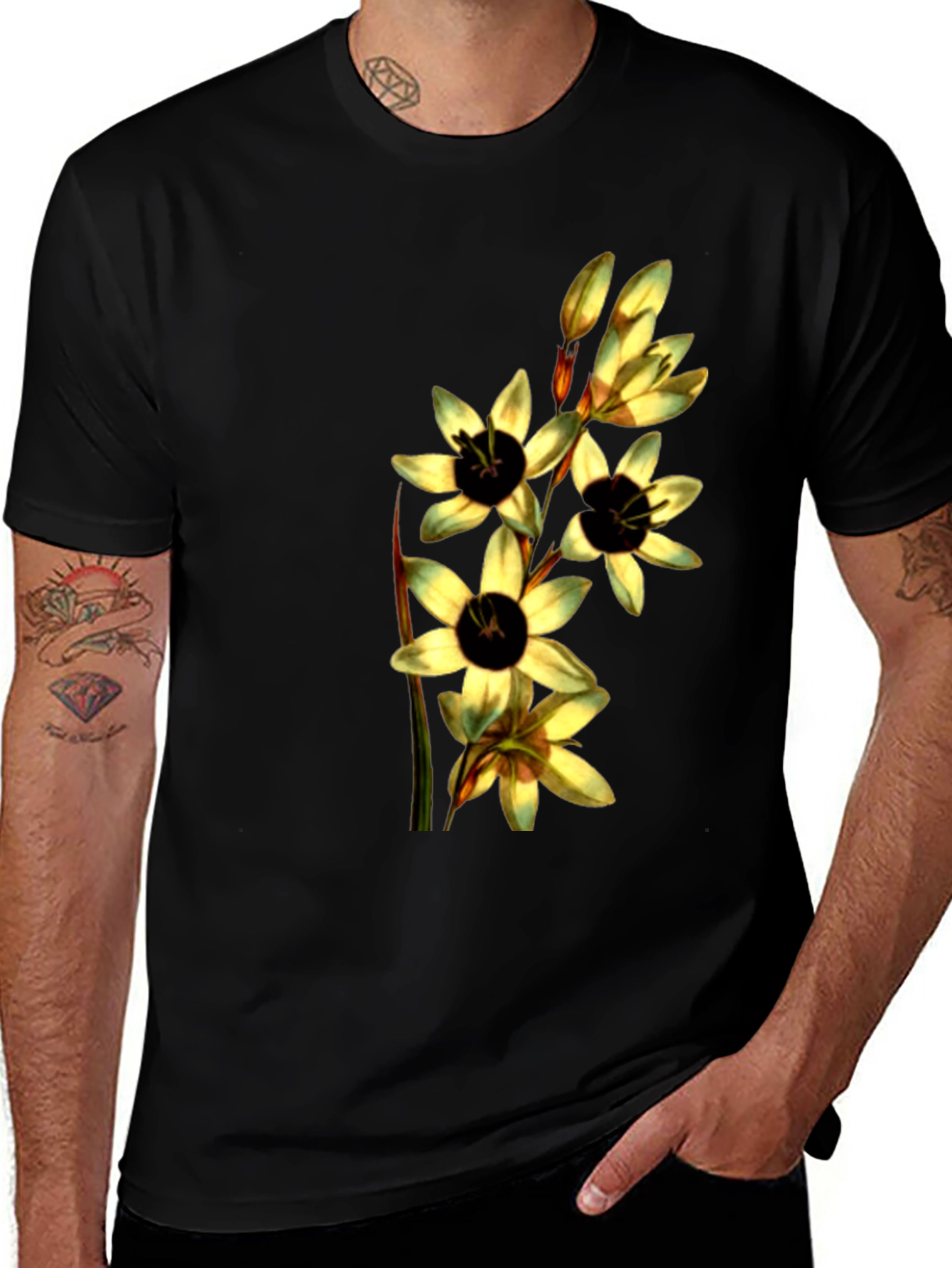 Variant 17 of Floral Print T-Shirt - Elegant Botanical Design