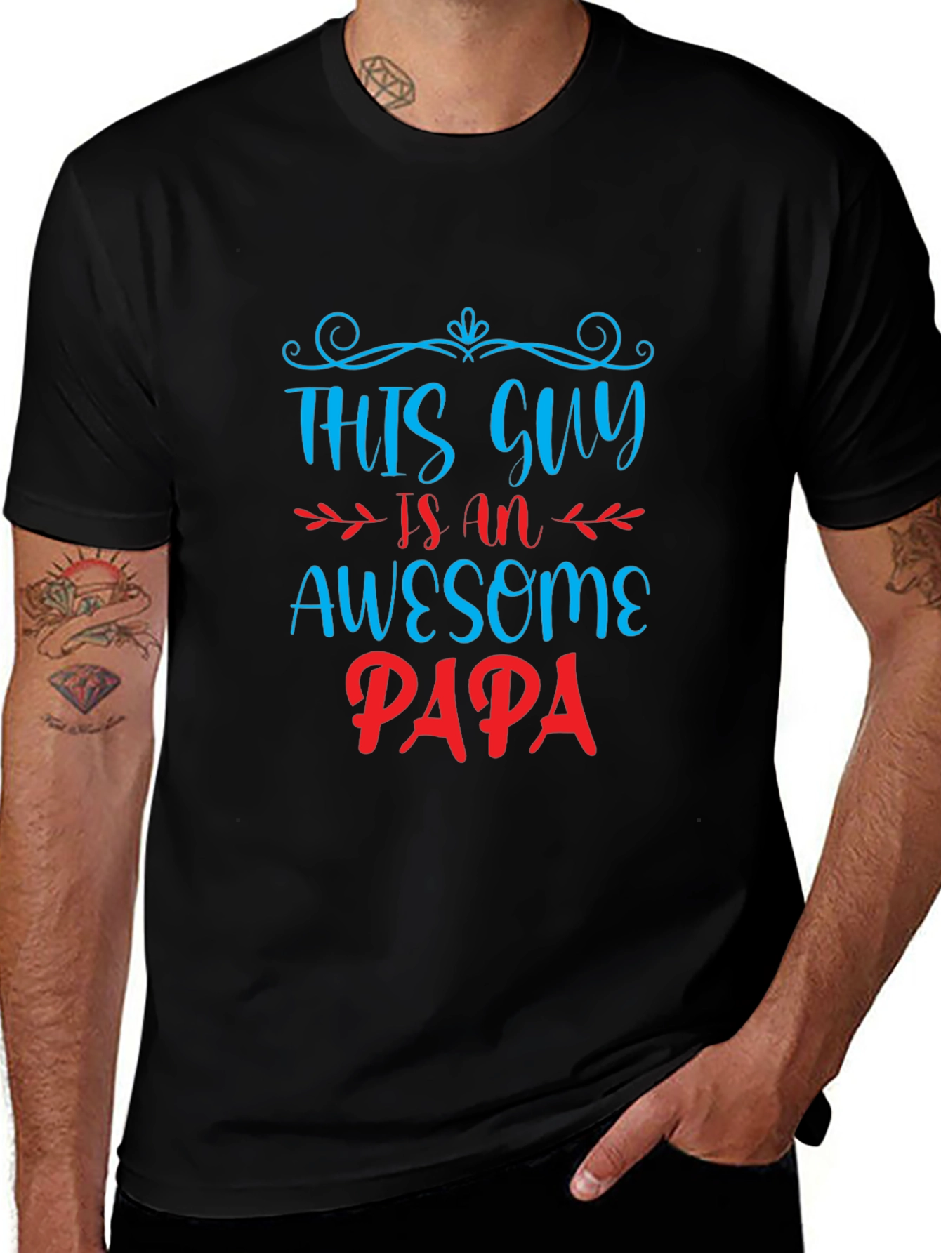 Variant 24 of Awesome Papa T-Shirt - Men's Black Tee