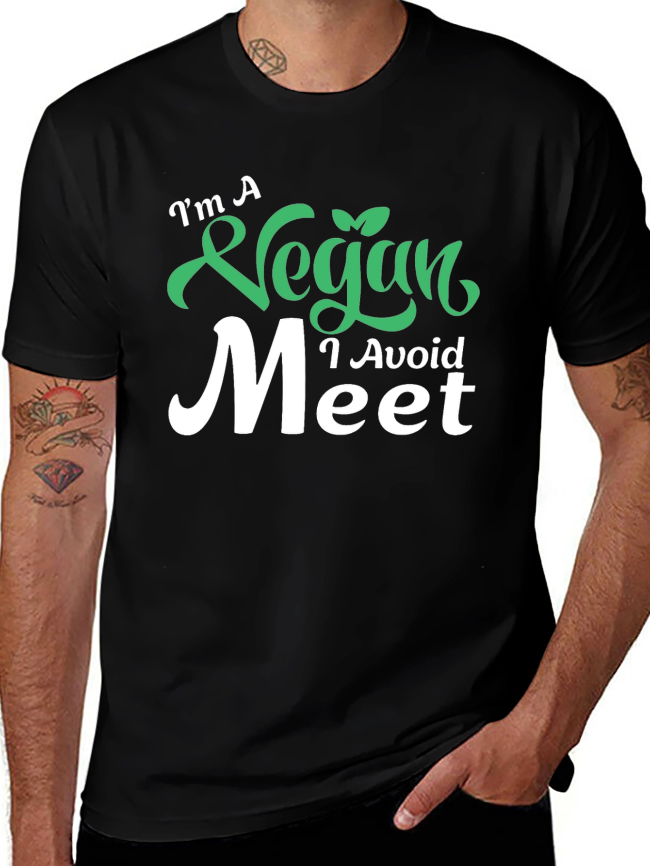 Variant 21 of Vegan I Avoid Meet Graphic T-Shirt