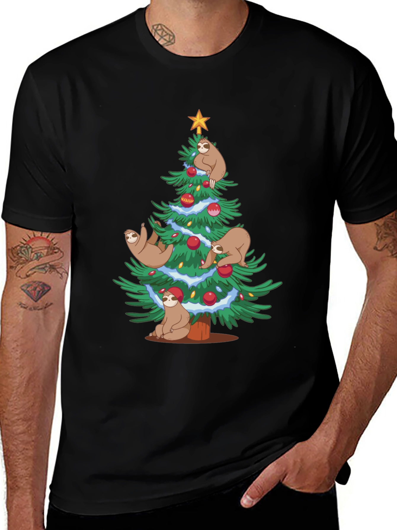Variant 18 of Sloth Christmas Tree Graphic Tee