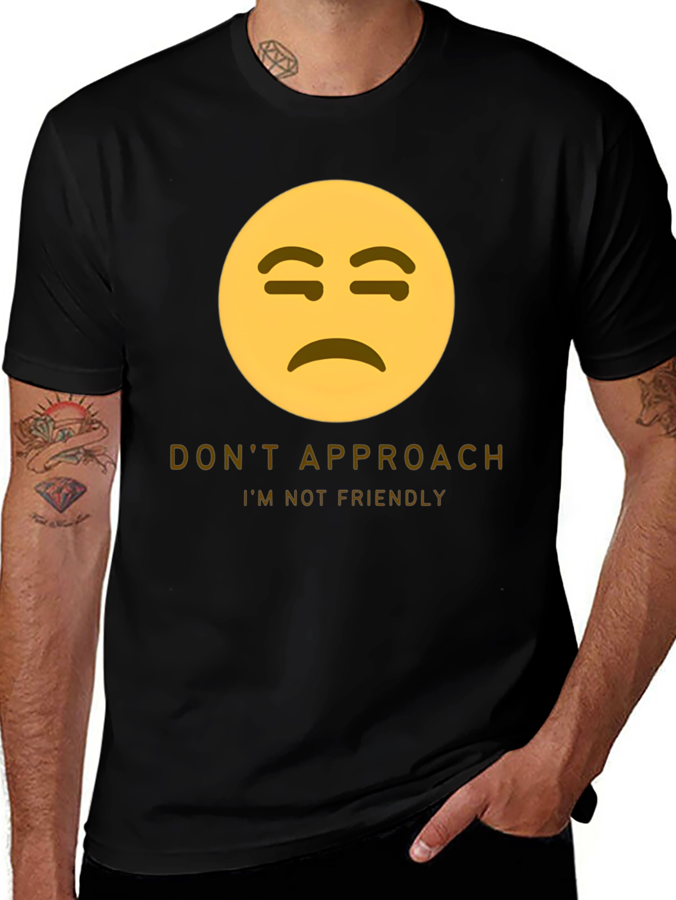 Variant 20 of Unfriendly Emoji T-Shirt - Do Not Approach Graphic Tee
