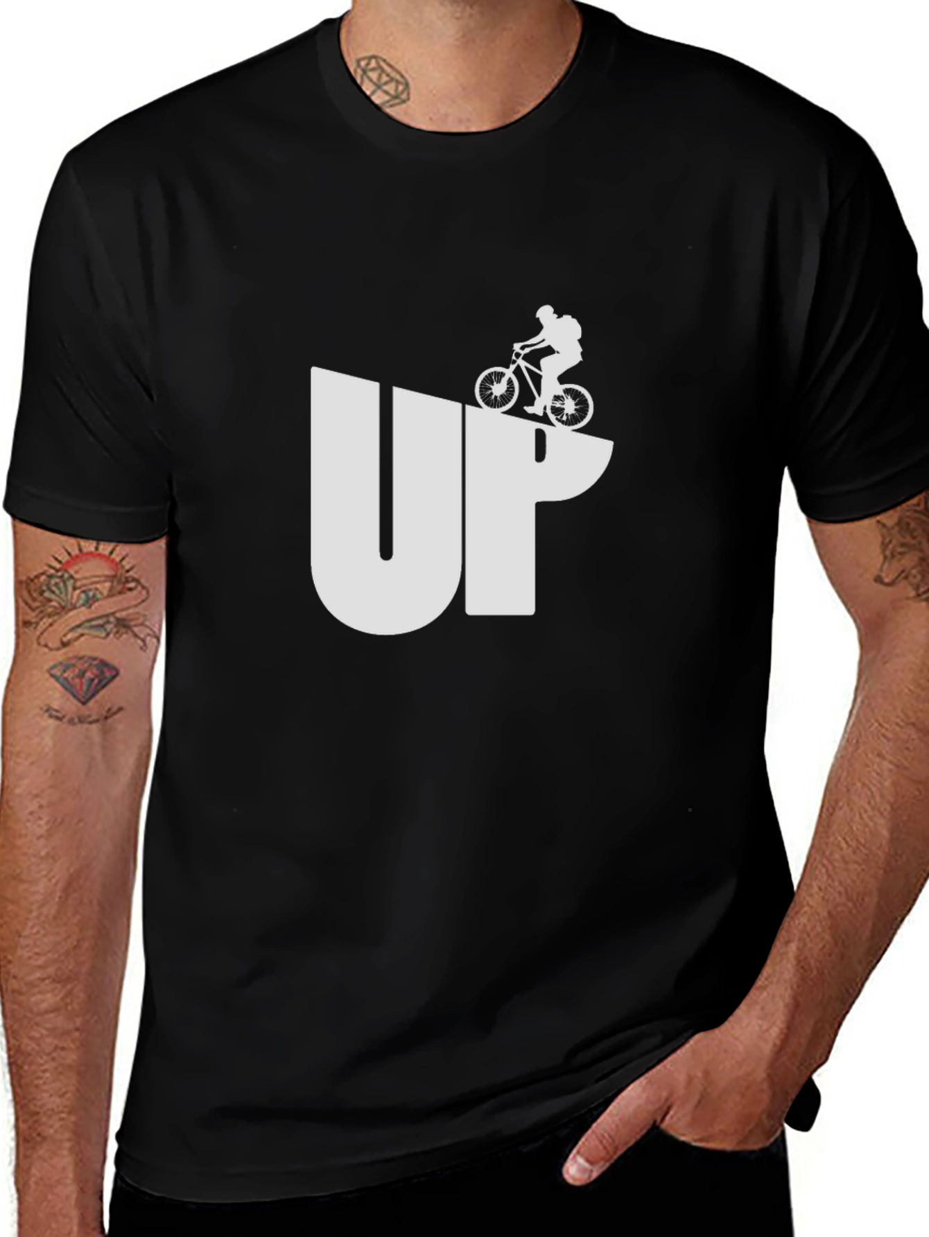 Variant 26 of Upward Cyclist Graphic Tee - Adventure Awaits!