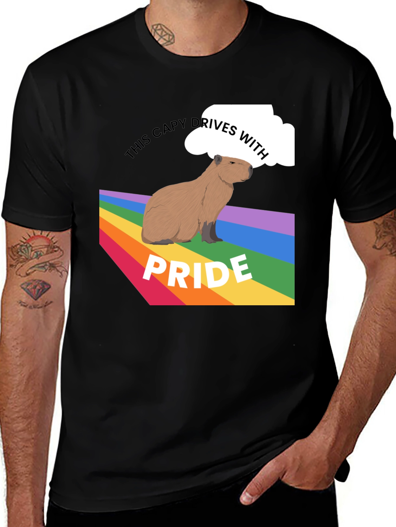 Variant 13 of Capybara Pride T-Shirt - LGBTQ+ Ally Tee