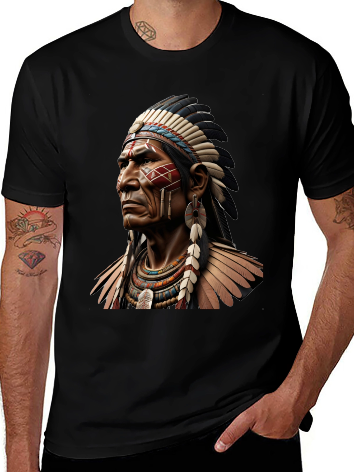 Variant 27 of Native American Chief Graphic Tee