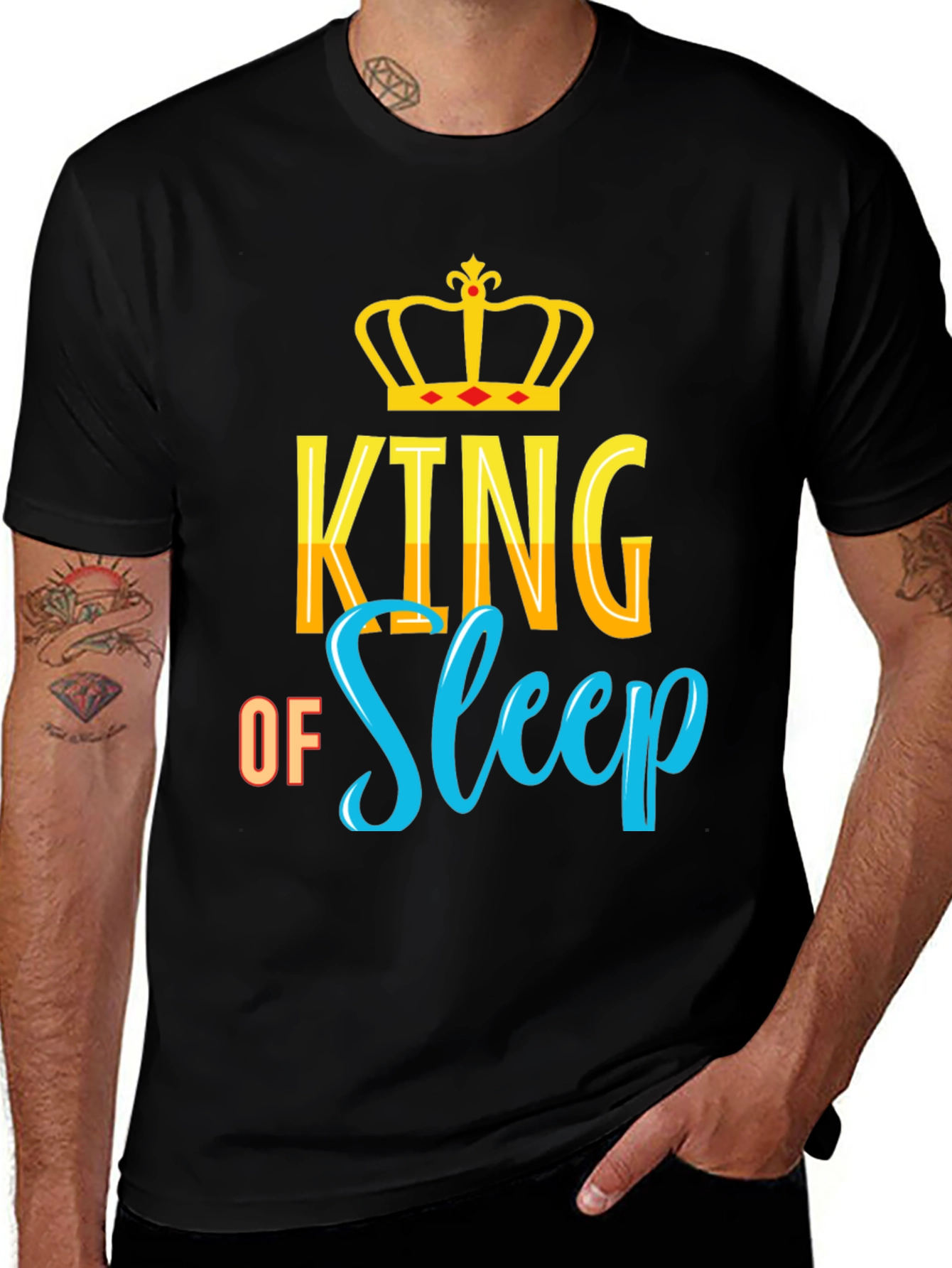 Variant 20 of King of Sleep Graphic Tee - Black T-Shirt
