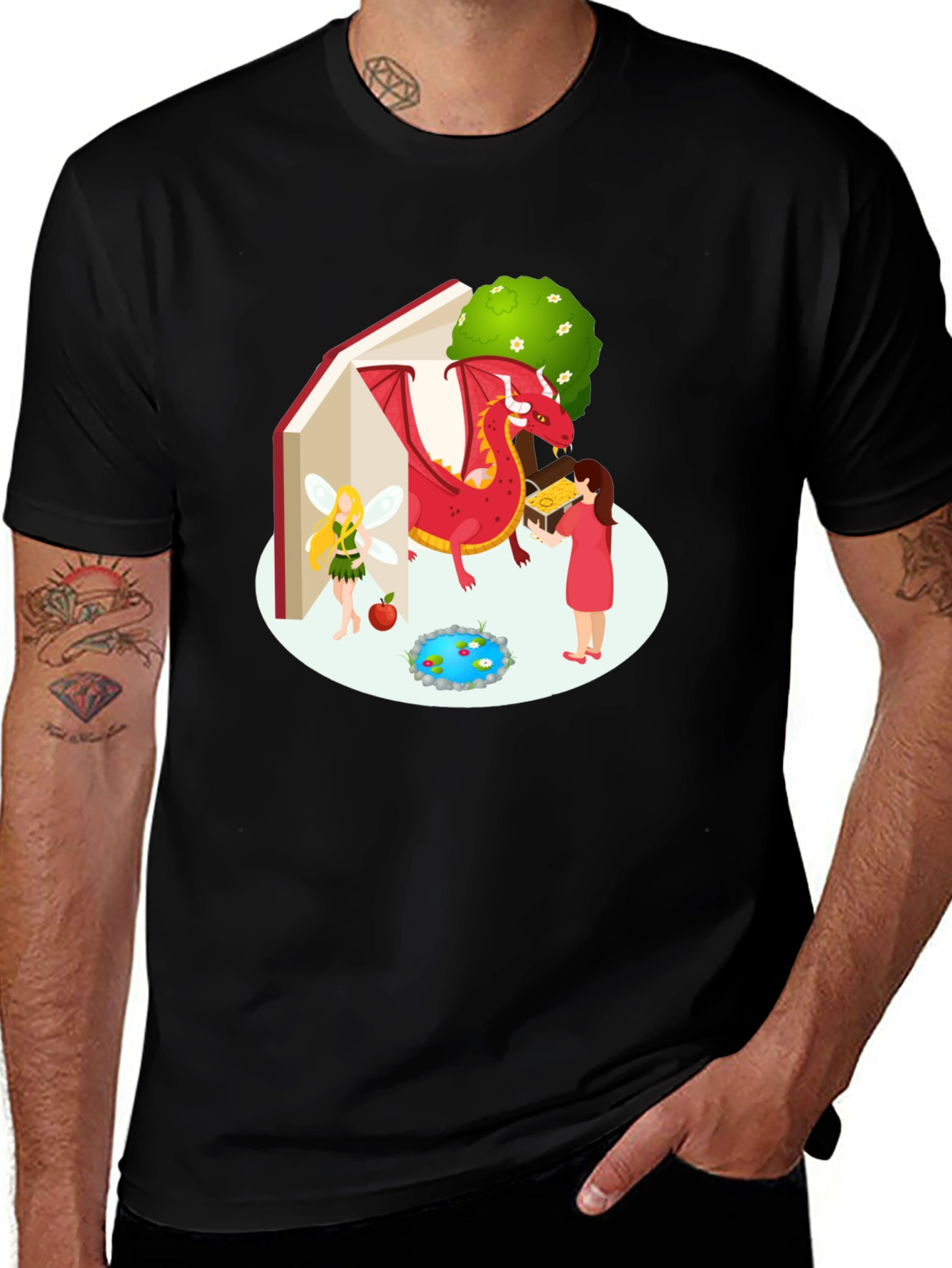 Variant 17 of Storybook Dragon Graphic Tee